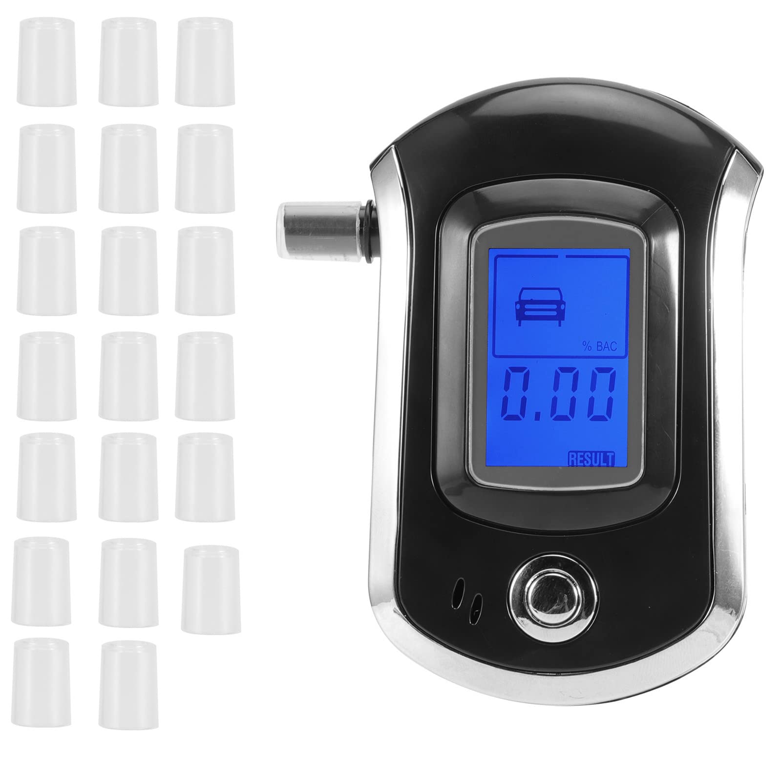 AT6000 Portable LCD Digital Breathalyzer - Professional Alcohol Tester with Blowing Function for Personal & Workplace Safety Use