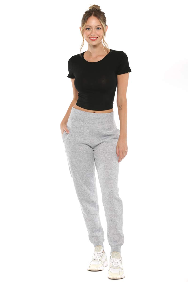 Urban Look Women's Elastic Waistband Soft Fleece Jogger Pants - Comfortable Lounge & Workout Pants for Yoga, Running, and Casual Wear