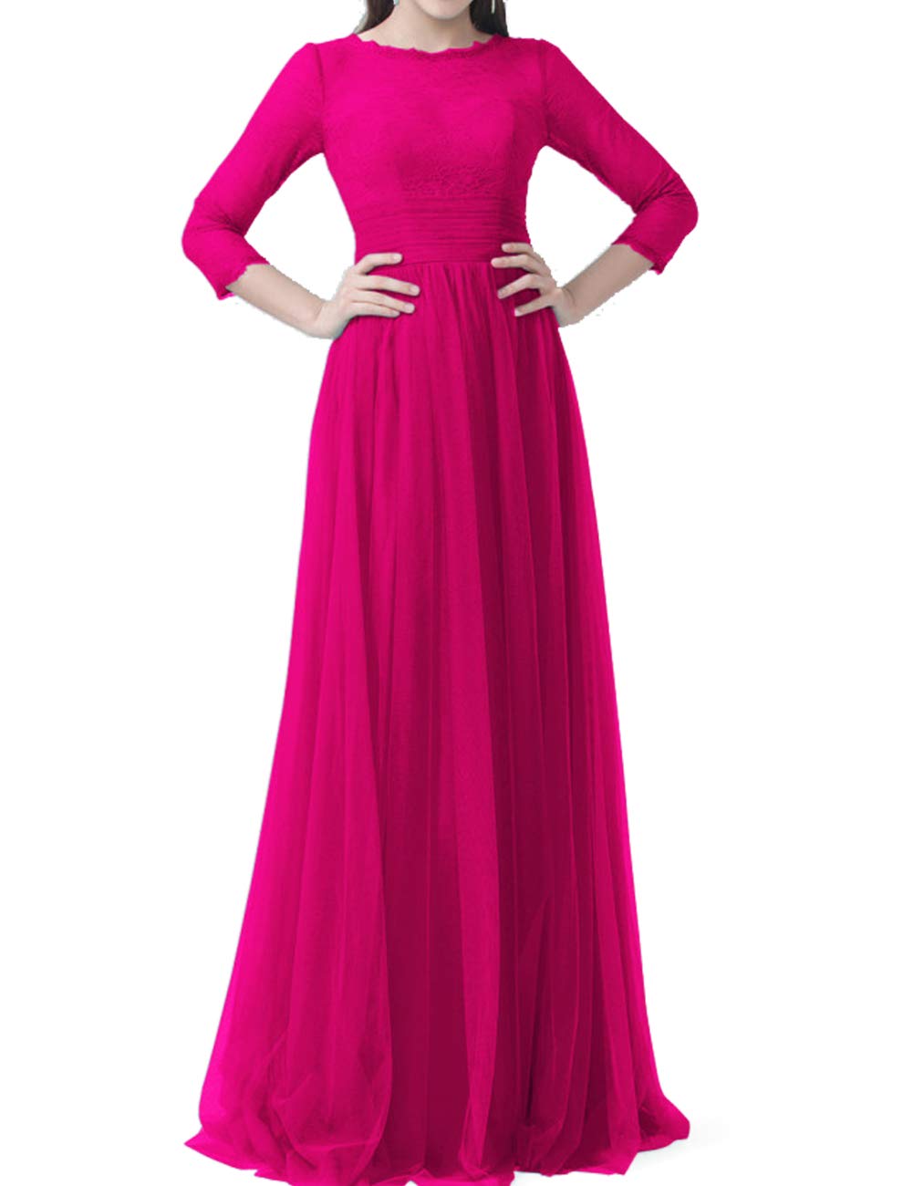 Elegant Long Sleeve Lace Prom Dresses & Formal Evening Gowns - A-Line Tulle Bridesmaid Dresses for Homecoming, Wedding, Ball & Special Occasions