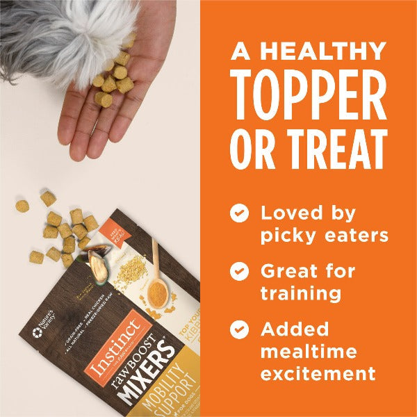 Instinct Raw Boost Mixers Mobility Support Dog Food Topper for Senior Dogs - 5.5oz - Grain Free & Natural Ingredients for Joint Health - Perfect for Mixing with Kibble or Wet Food