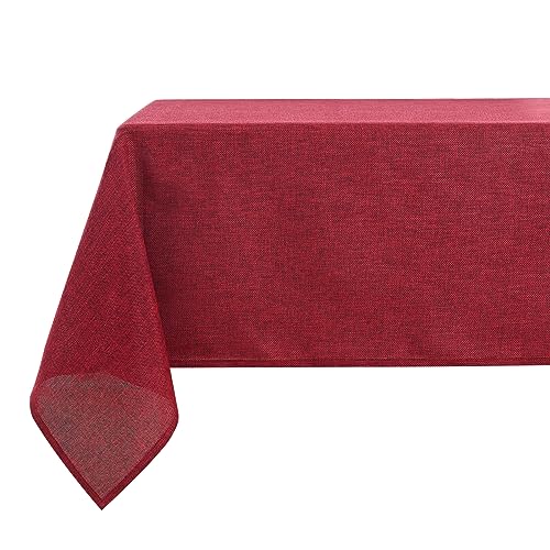 Ruby Red-faux Original Linen-tablecloth