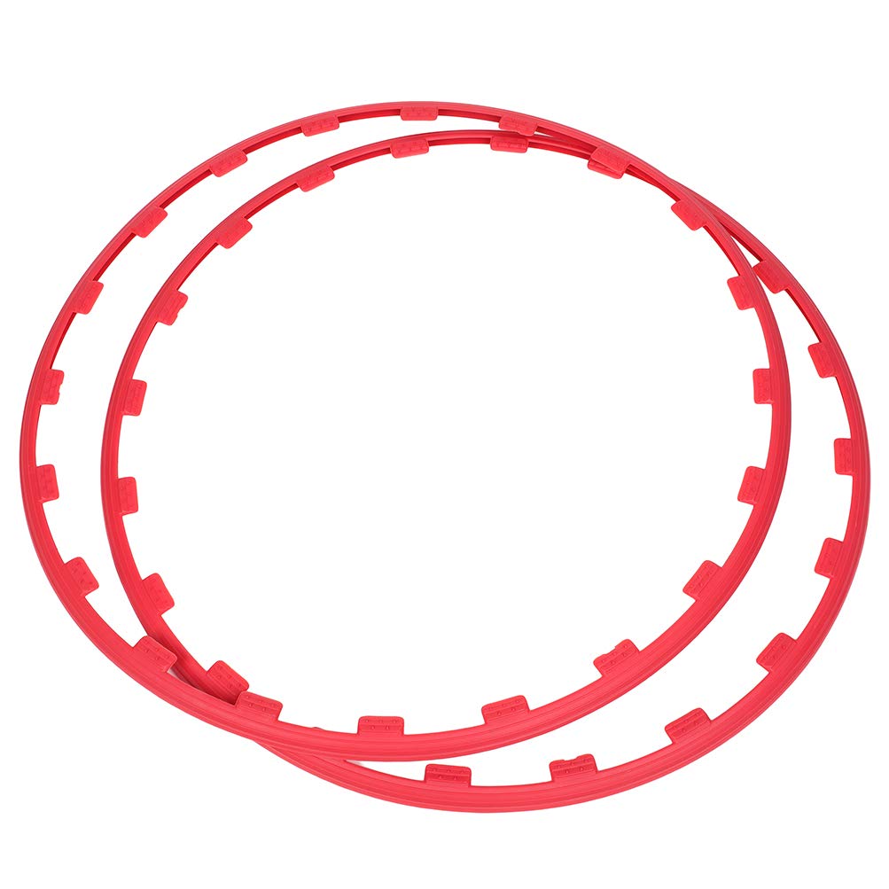 4 Pack 20 Inch Red Nylon Wheel Trim Rings - Universal Rim Protectors for BMW, Ford, Chevrolet, Audi, Toyota | Perfect for Car Detailing, Customization & Rim Protection