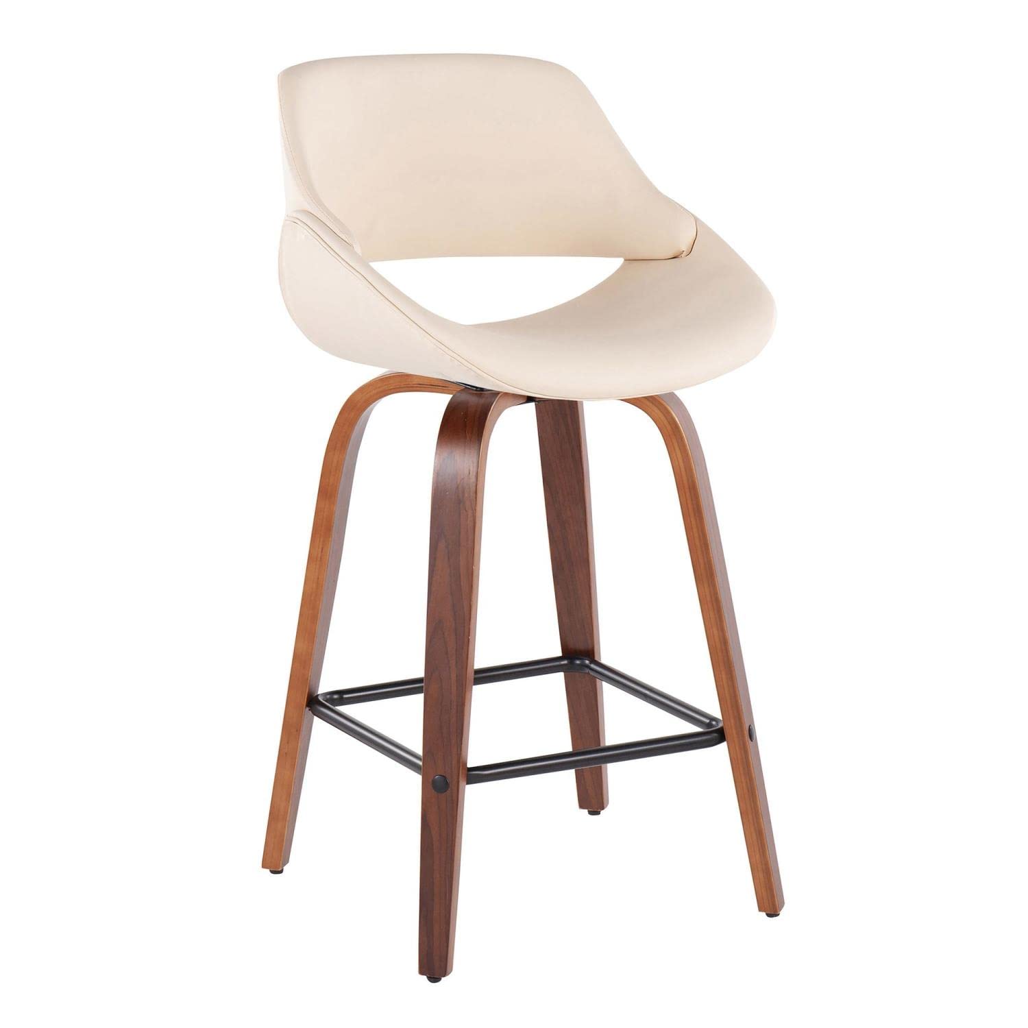 LumiSource Walnut Wood Counter Stools Set of 2 - 24