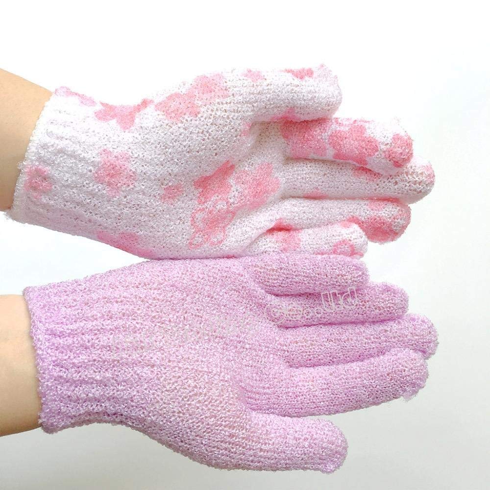 KAAS Exfoliating Bath Gloves for Spa & Shower - Soft Massage Body Scrubber, Dead Skin Remover - 1 Pair Multicolor - Perfect for Dry Brushing & Deep Cleansing