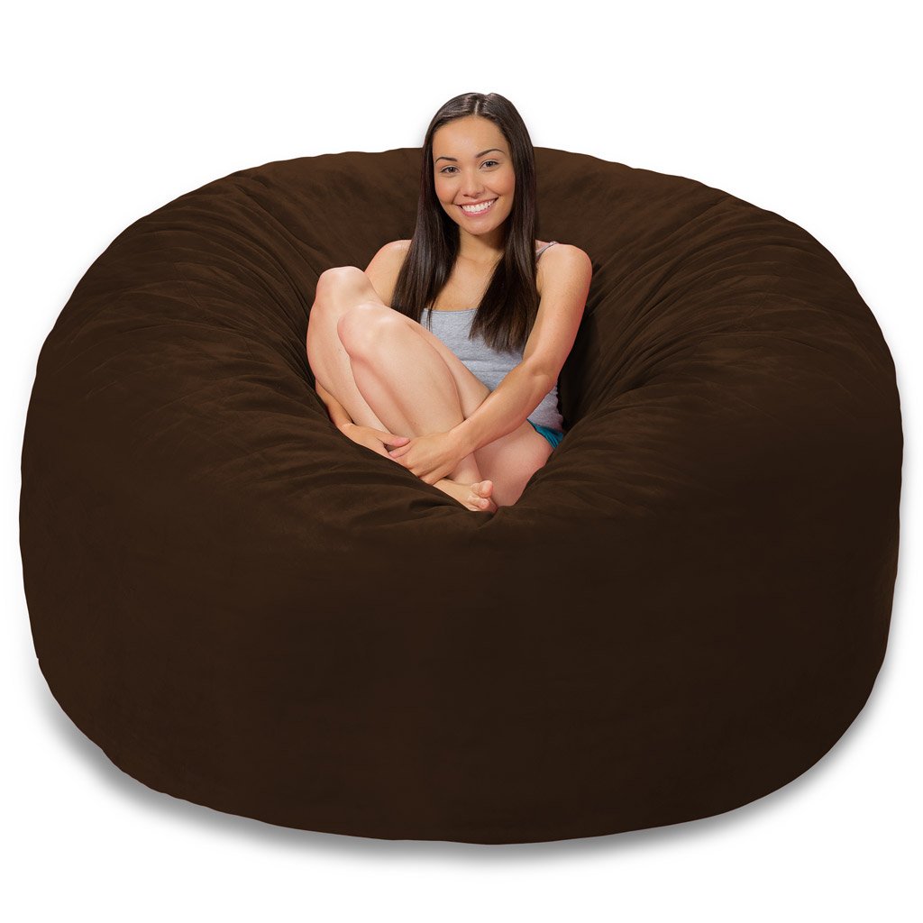 Premium Memory Foam Bean Bag Chair - Chocolate Brown Micro Suede Fabric for Living Room, Bedroom & Dorm Comfort | Ergonomic Support for Relaxing, Gaming & Lounging