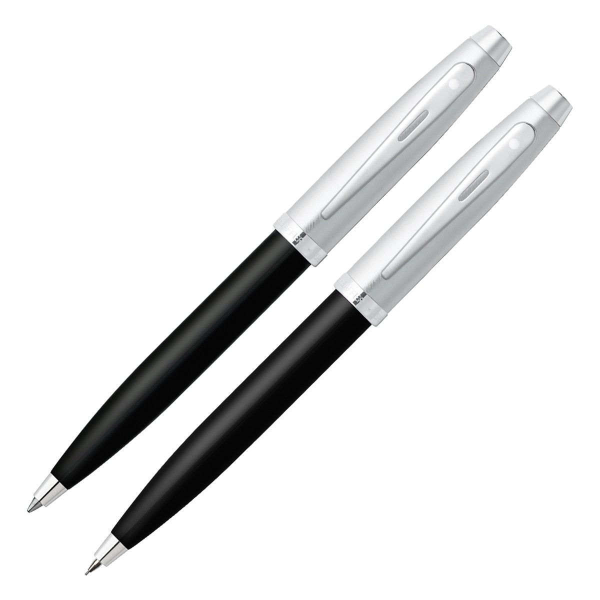 Sheaffer 100 Series Ballpoint Pen & Mechanical Pencil Gift Set - Glossy Black Barrel with Chrome Cap, Includes Refills & Leads (SH/9313-9) - Perfect for Office, School & Executive Gifts