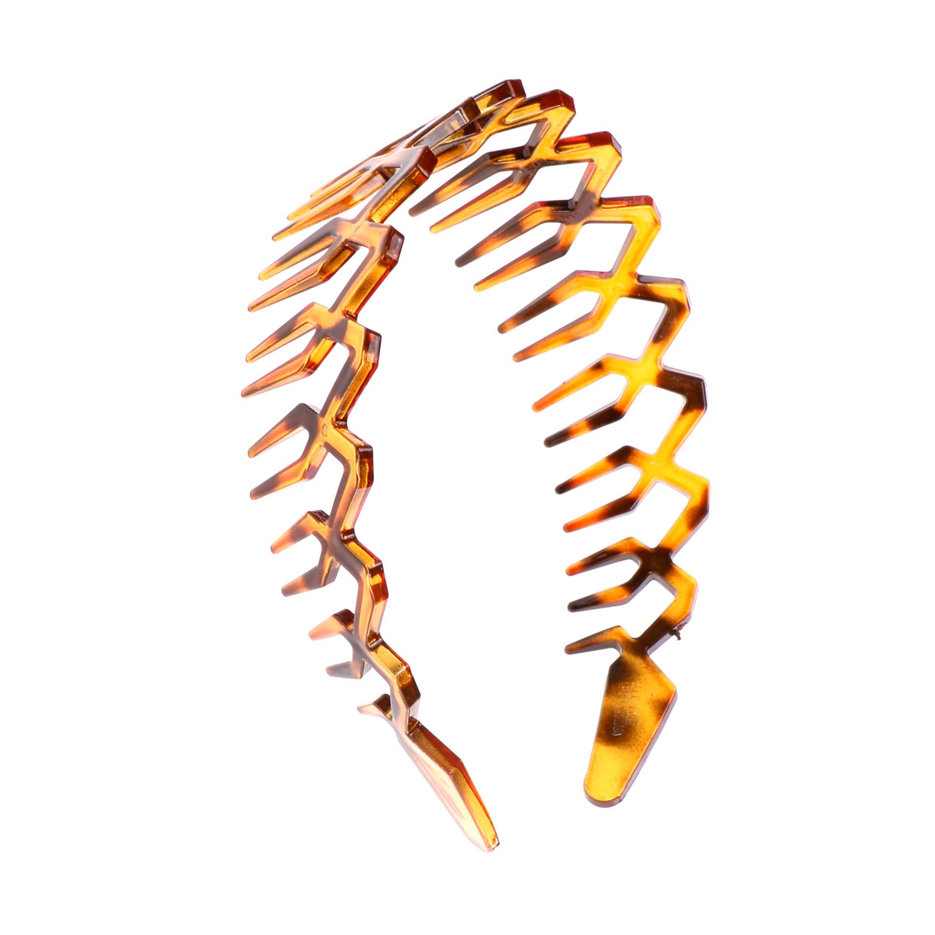 Unisex Plastic Shark Tooth Headband - Zigzag Hair Comb Hairband for Women & Men - Brown Hair Hoop Accessory for Costume Parties & Halloween