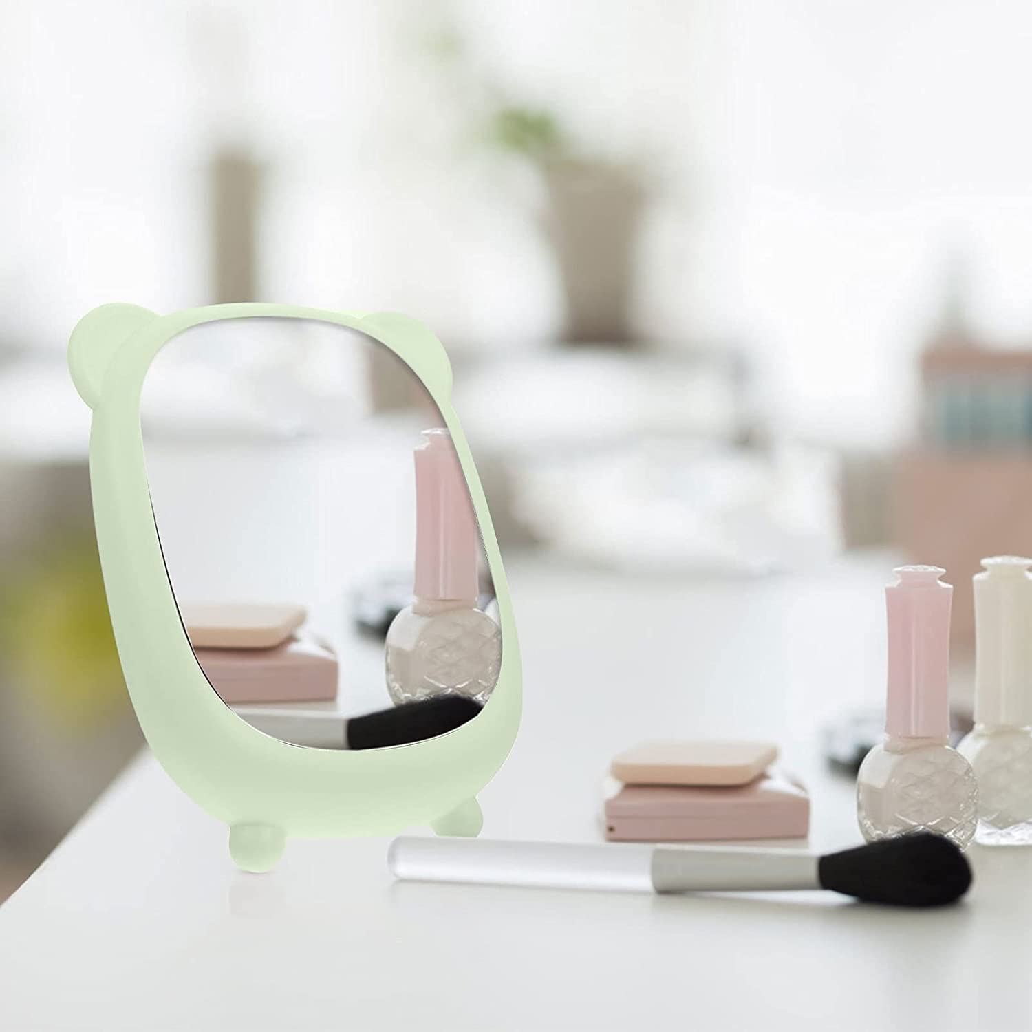 WE-CEF Makeup Vanity Mirror with Stand - Portable Folding Travel & Bathroom Mirror for Makeup, Shaving & Grooming - Perfect for Home, Travel & Salon Use