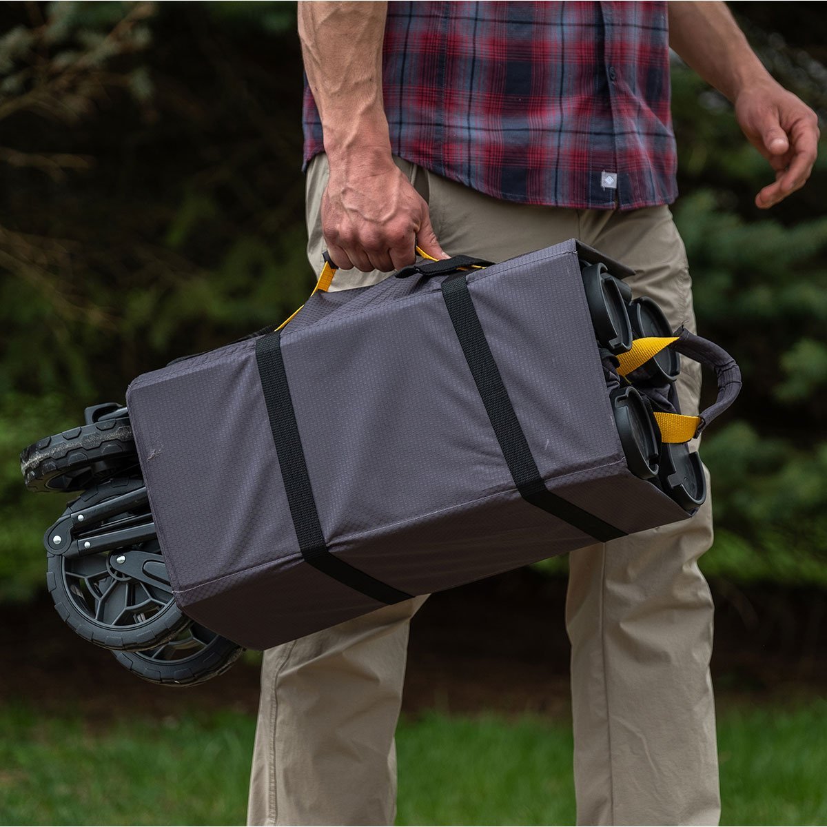 Foldable 7 Cubic Feet Utility Wagon Cart with Heavy Duty Wheels - Perfect for Gardening, Camping, Beach Trips and Home Storage