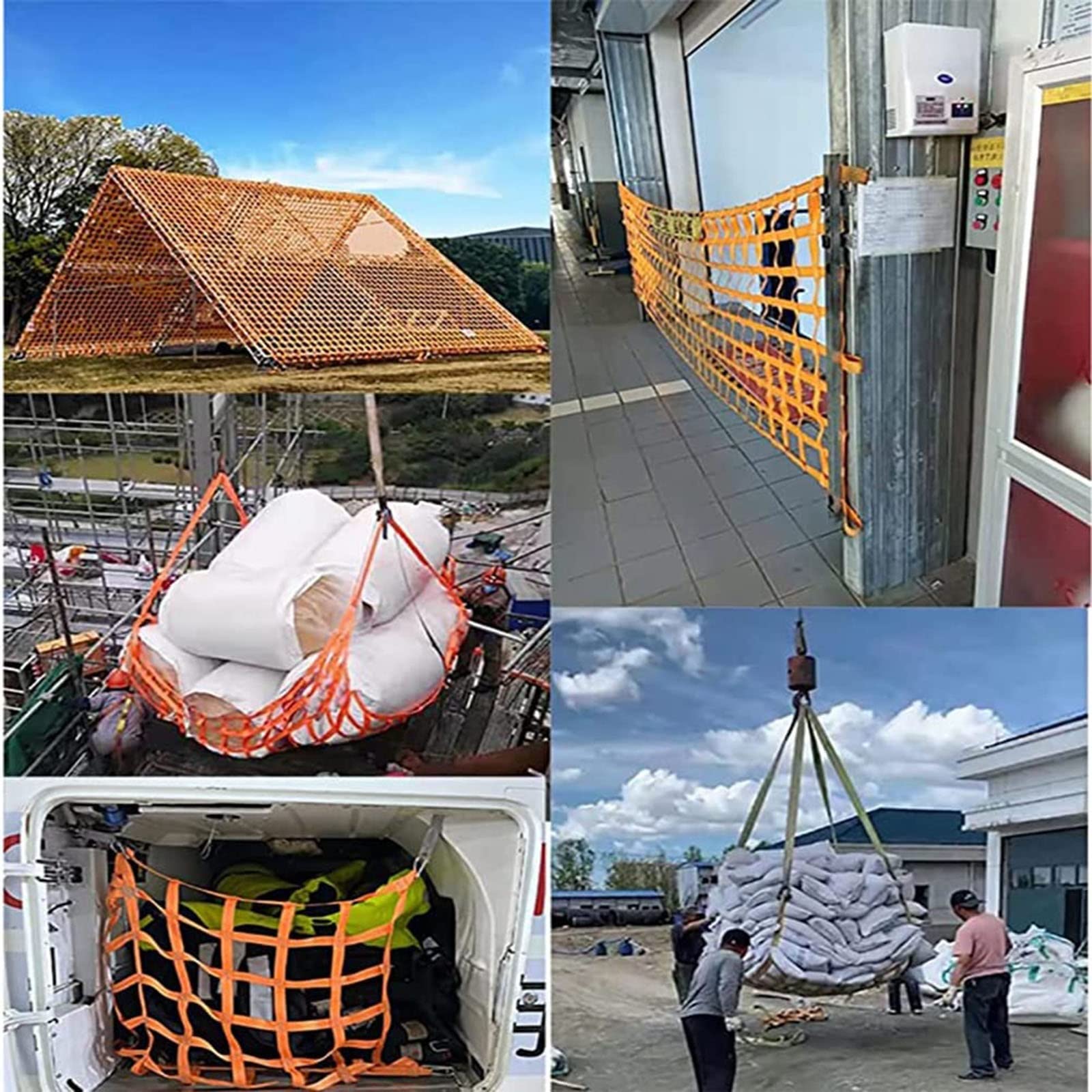 Heavy Duty Lifting Net Straps - Flat Nylon Sling Hoist Net for Loading/Unloading, Dock Cargo Handling, Material Transport | Durable Safety Lifting Equipment for Construction, Warehouse & Shipping Operations