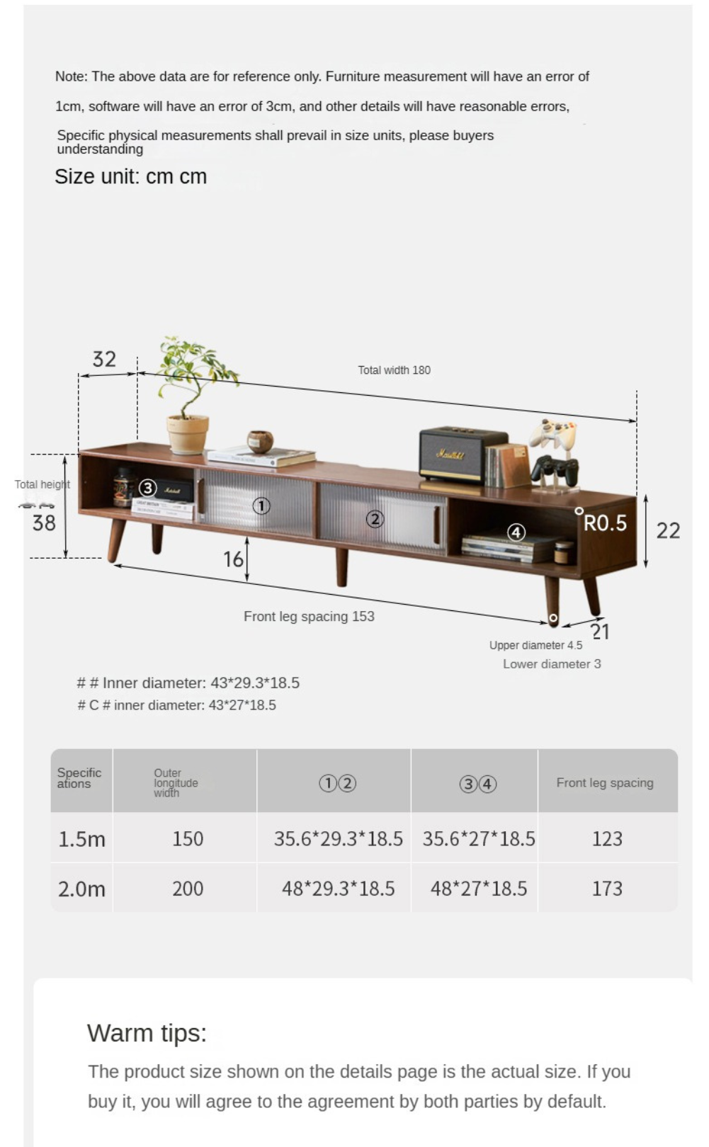 Oak Solid Wood Modern Simple TV Cabinet - Stylish & Durable Entertainment Center for Living Room, Bedroom, or Home Theater