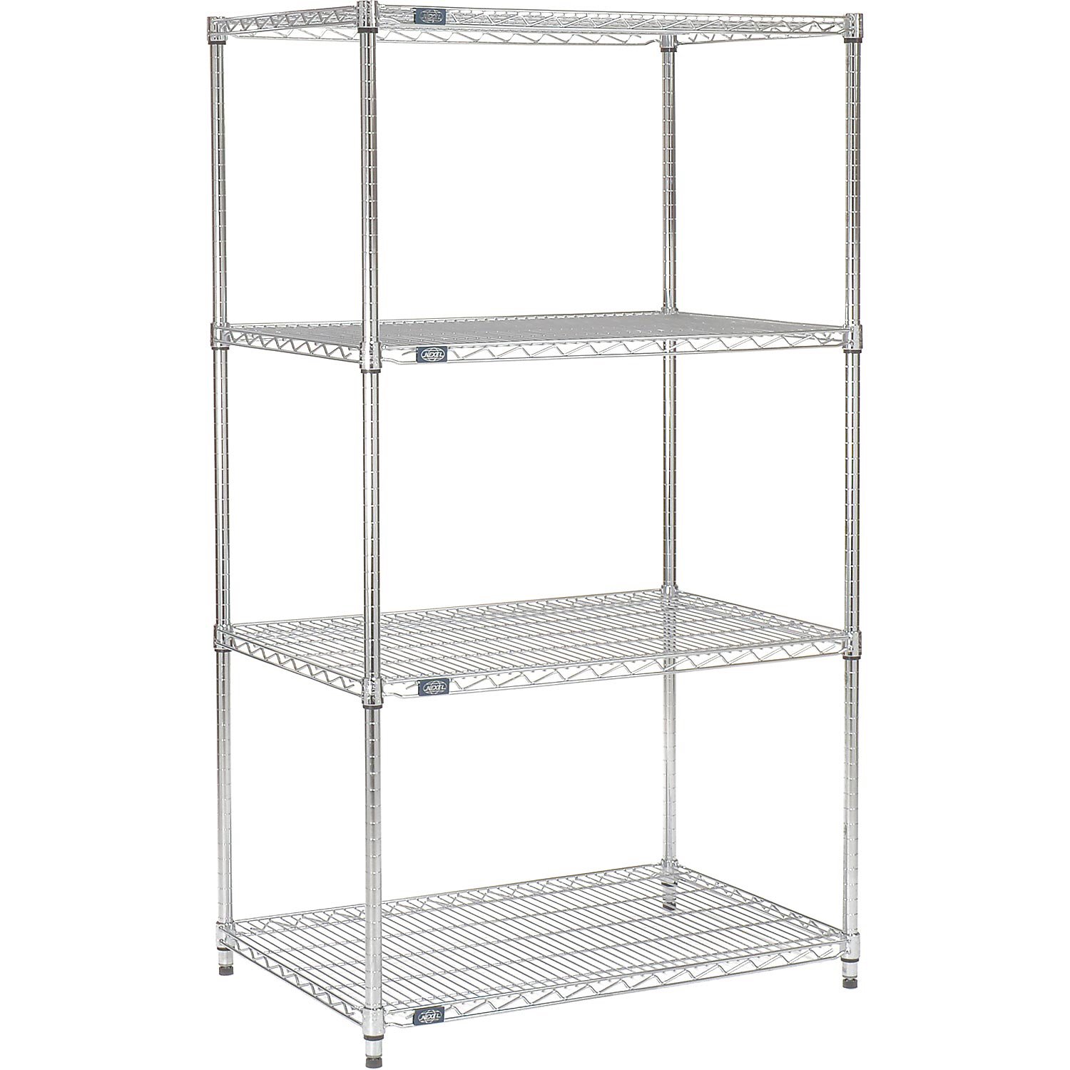 Nexel 4-Tier Adjustable Chrome Wire Shelving Unit - 18