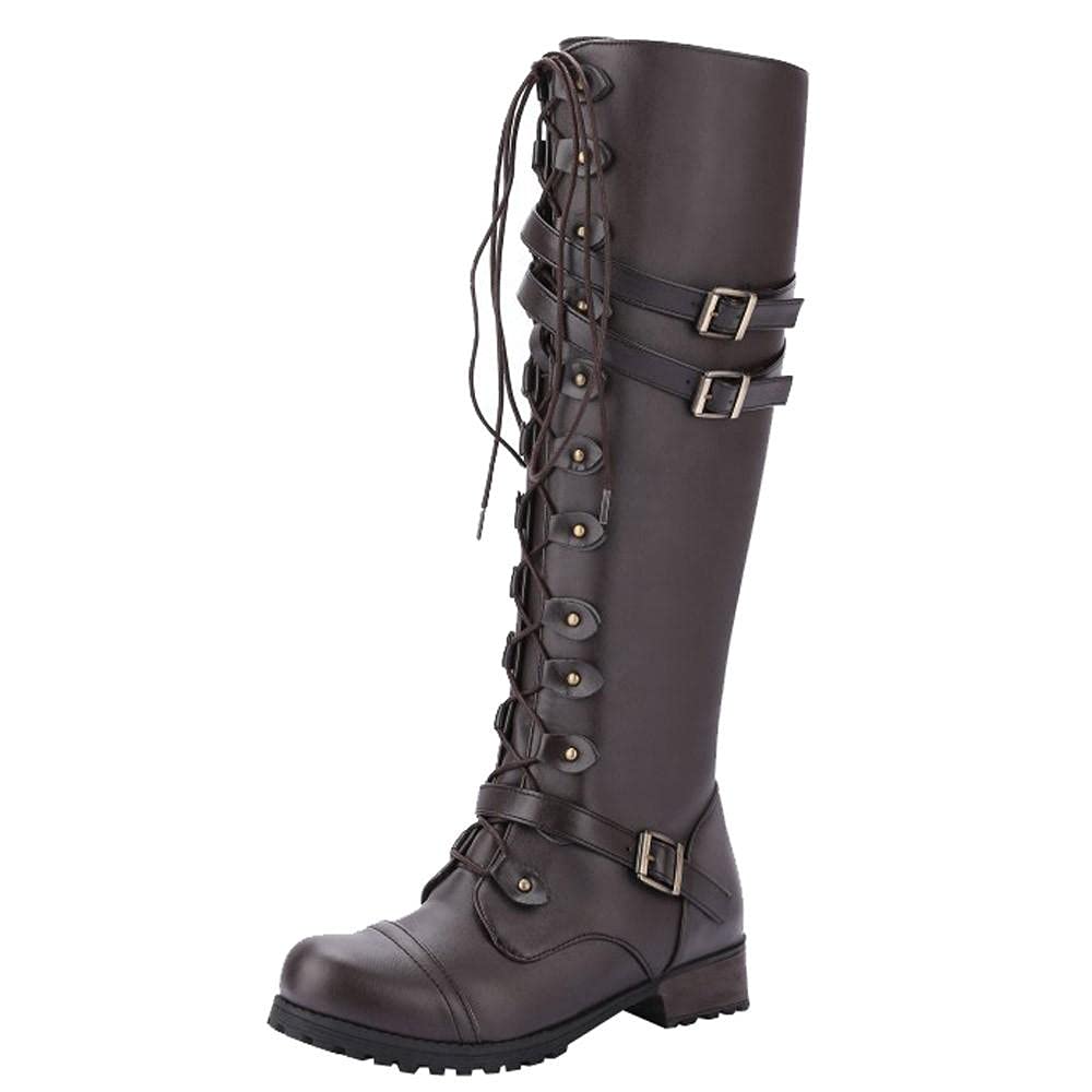 Zieglen Women's Suede Wedge Knee High Boots - Platform Western Winter Booties for Women | Perfect for Casual Outfits, Office Wear & Winter Fashion
