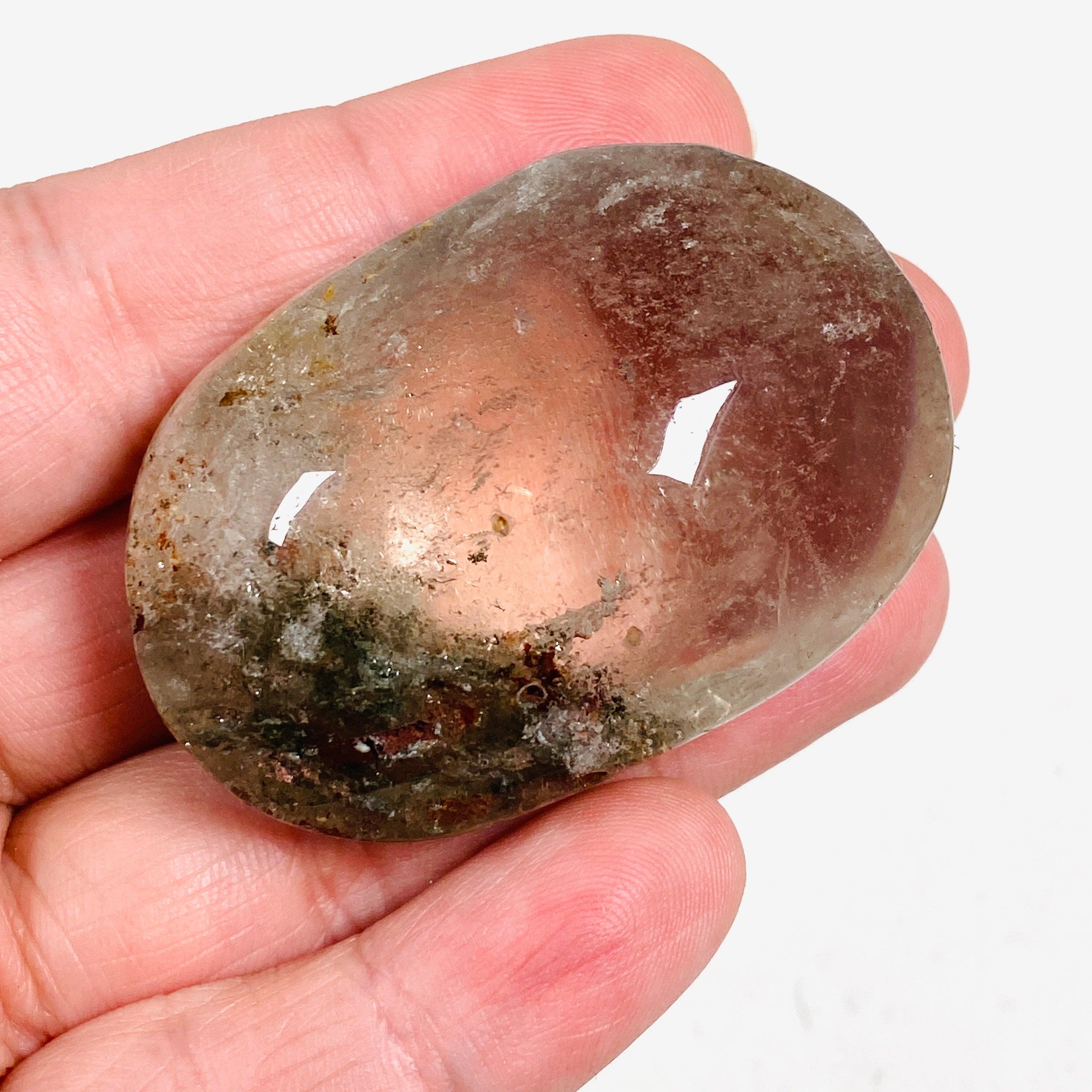 Natural Garden Quartz (Lodolite) Palm Stone 60-89mm - Healing Crystal for Meditation, Reiki & Home Decor