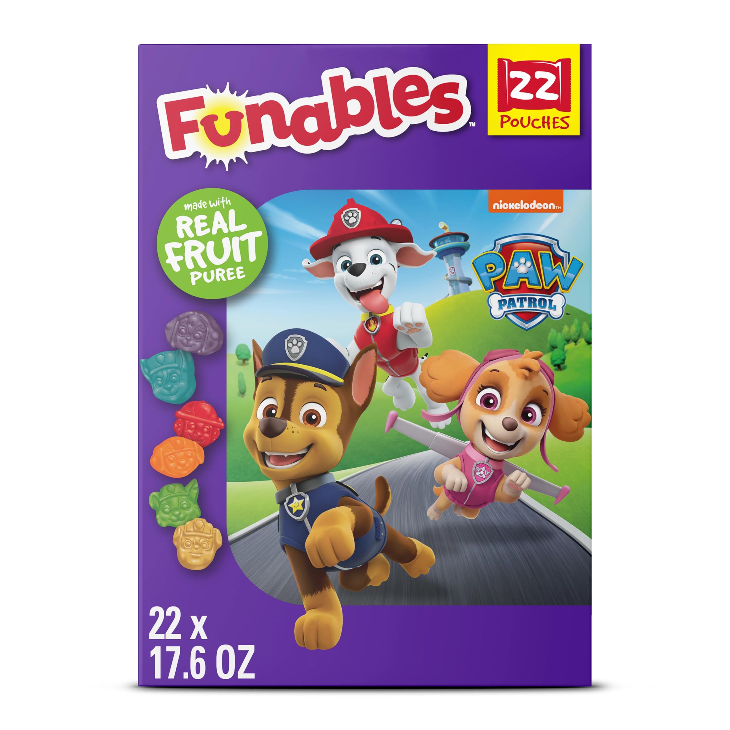 Funables PAW Patrol Assorted Fruit Flavored Snacks - 0.8 oz (22 Count) | Healthy Kids Snacks for Lunch Box, School, Parties & On-the-Go