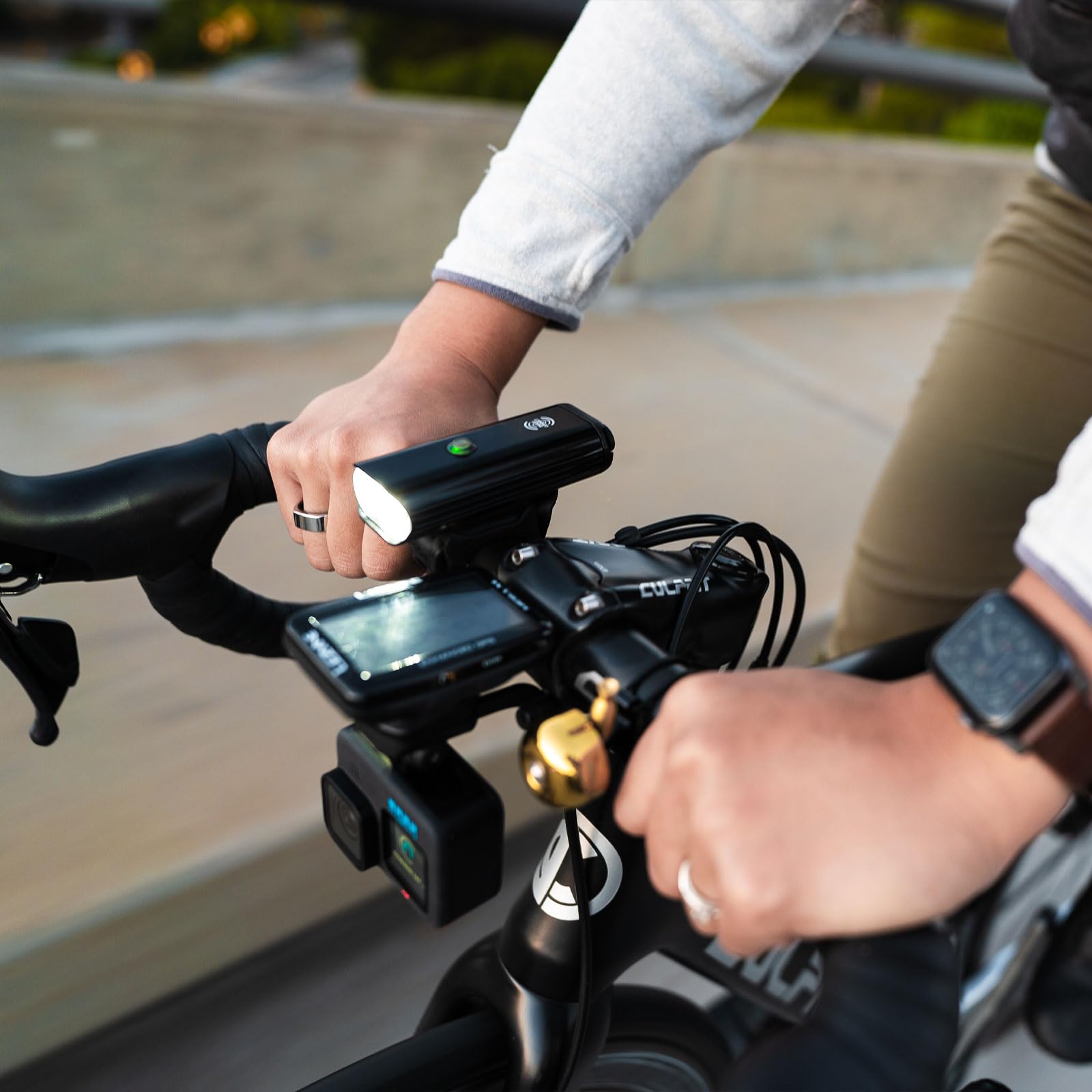 LEZYNE Lite Drive USB Rechargeable Bike Light - 1000/1200 Lumens Waterproof Cycling Headlight with Multiple Modes & Silicone Mount | Perfect for Night Riding, Commuting & Mountain Biking