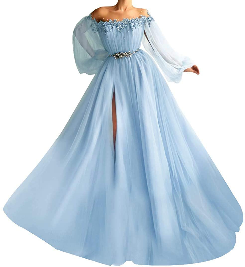 Elegant Long Prom Dress with Puffy Sleeves - Formal Evening Gown for Homecoming, Wedding, Ball & Special Occasions | Plus Size Options Available