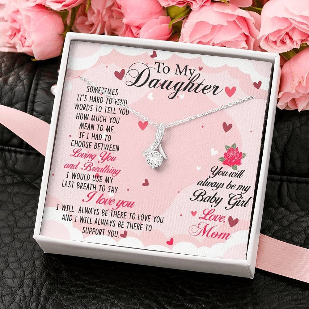 Personalized Jewelry Gift for Daughter - 'You Will Always Be My Baby Girl' Engraved Necklace - Mother to Daughter Birthday Gift, Sterling Silver Pendant - Perfect for Birthdays, Graduation & Special Occasions