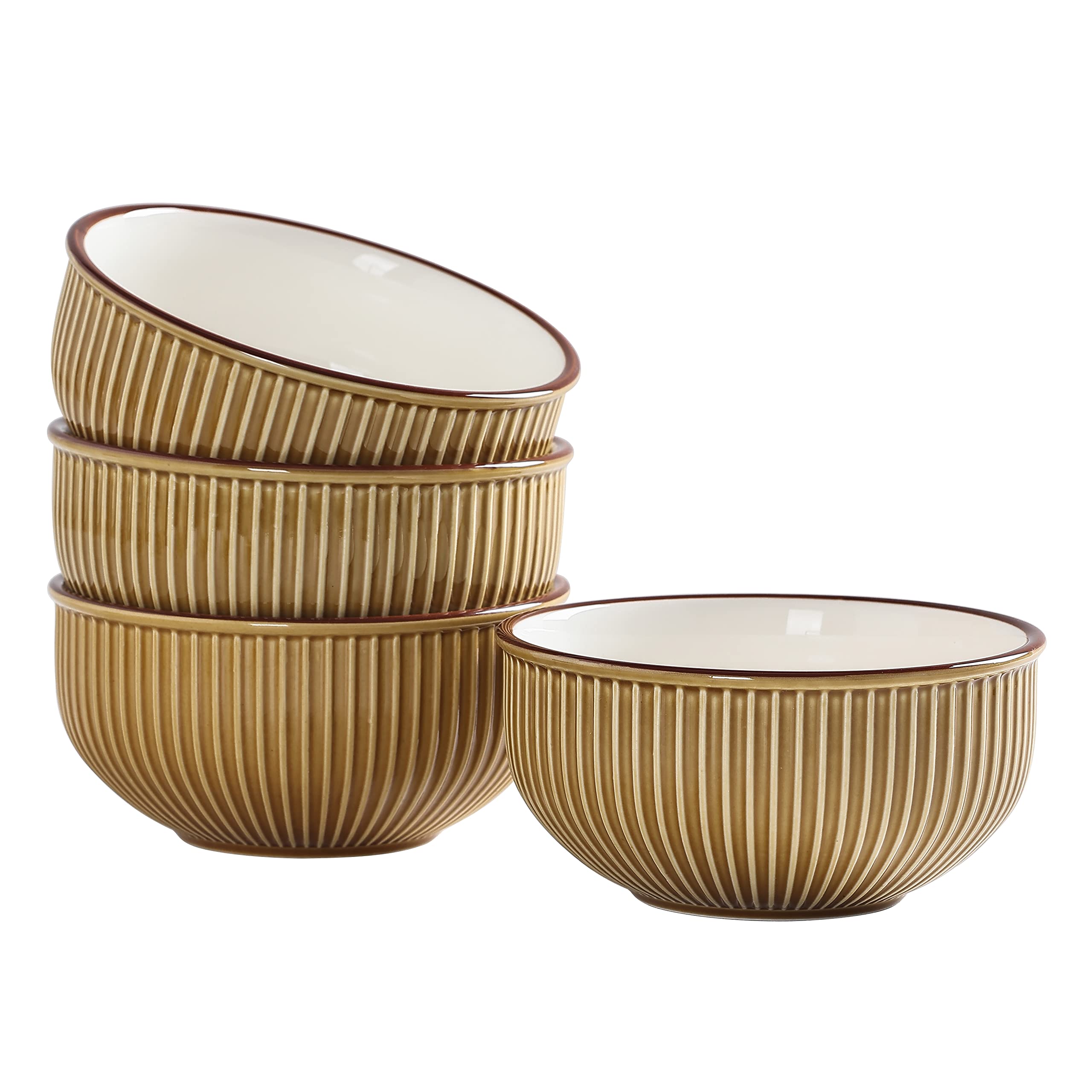 Bico Helios Yellow 26oz Cereal Bowls Set of 4 - Microwave & Dishwasher Safe Pasta, Salad, Soup Bowls - Perfect for Breakfast, Dining, Kitchen & Entertaining