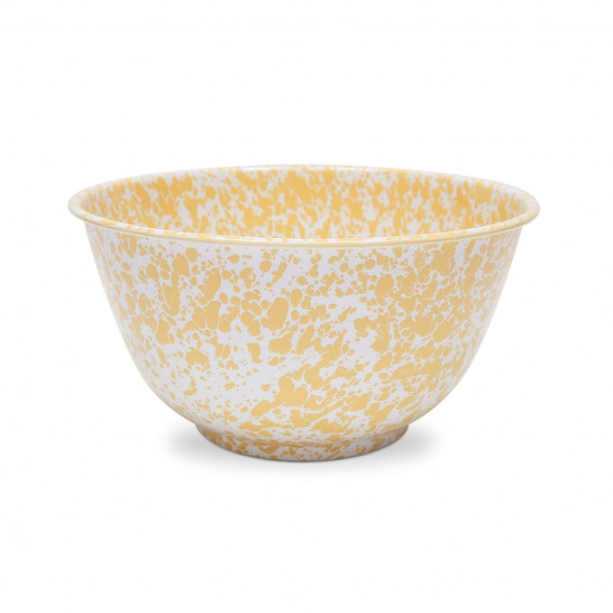 5 Qt Yellow Marble Serving Bowl - Elegant Large Salad Bowl for Entertaining, Family Dinners & Kitchen Decor