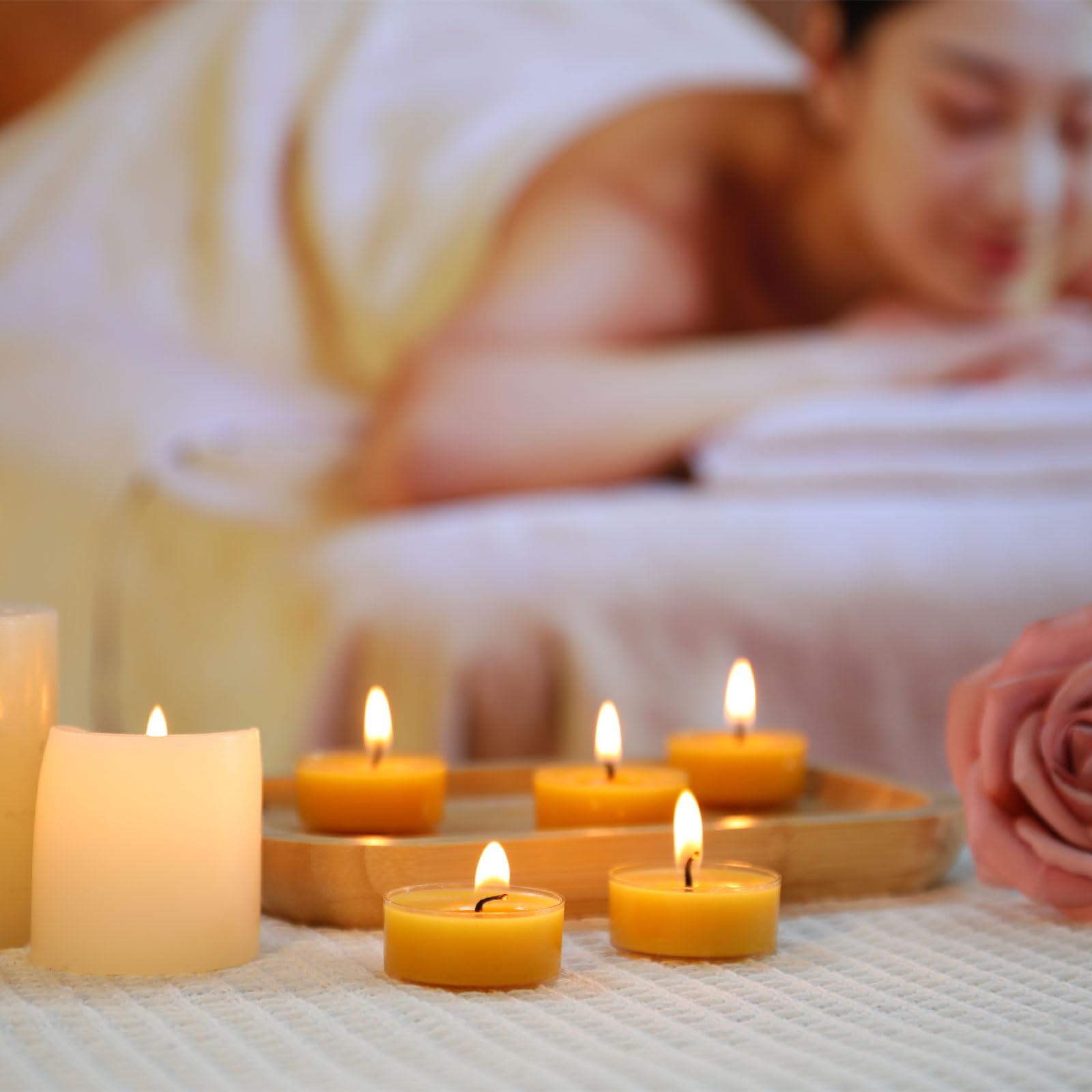 36 Pack Pure Beeswax Tealight Candles - 4 Hour Burn Time, Clean & Even Burning, Smokeless for Relaxation & Air Purification - Perfect for Meditation, Spa, Aromatherapy & Home Decor