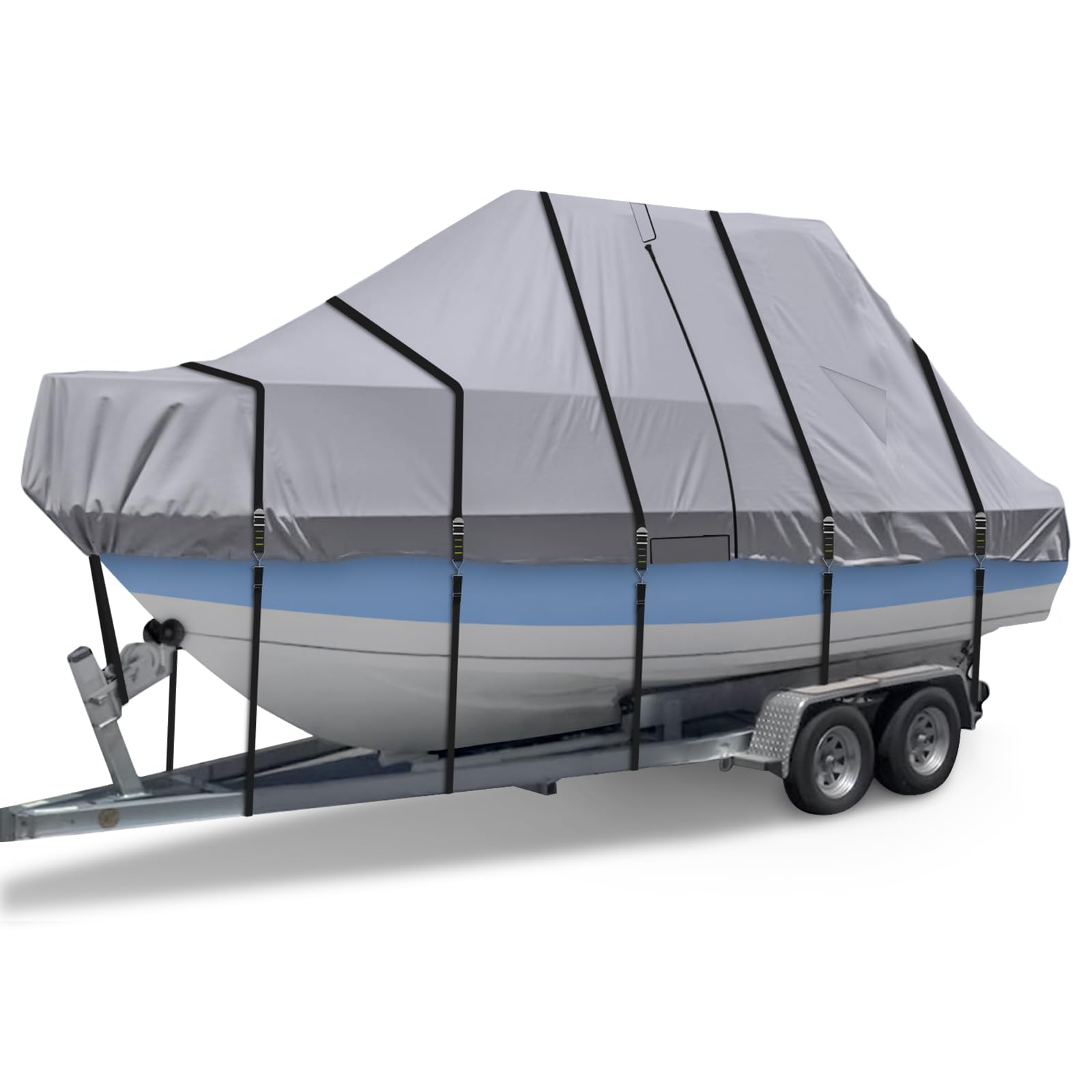 900D Heavy Duty Waterproof Boat Cover - T Top & Center Console Design, Fits Beam Width Up to 102