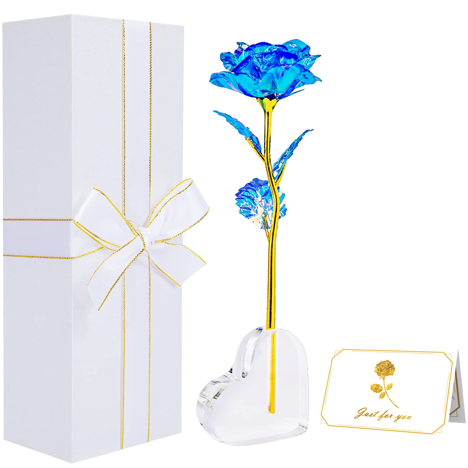 Romantic Rose Flower Gift Set with Love Base - Perfect Birthday, Wedding, Anniversary Gift for Women, Mom, Grandma, Wife - Ideal for Valentine's Day, Mother's Day & Special Occasions