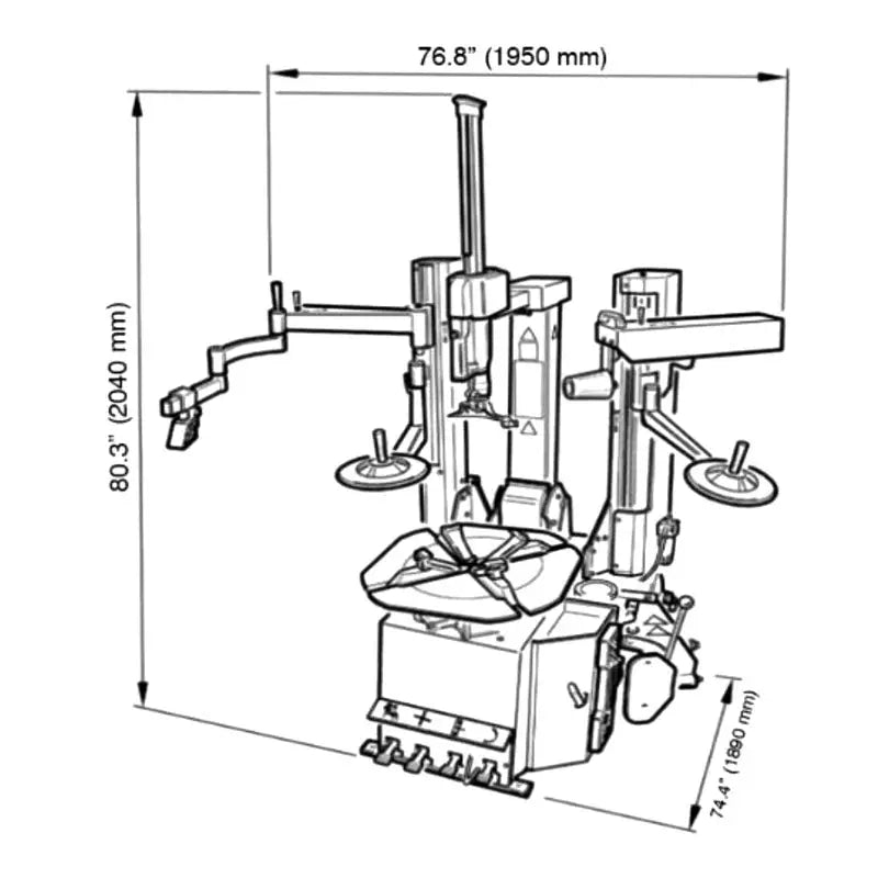 Cemb HP Tilt Back Tire Changer with HPA Bead Press SM645HPA - Professional Wheel Changer for Auto Repair Shops & Tire Service Centers