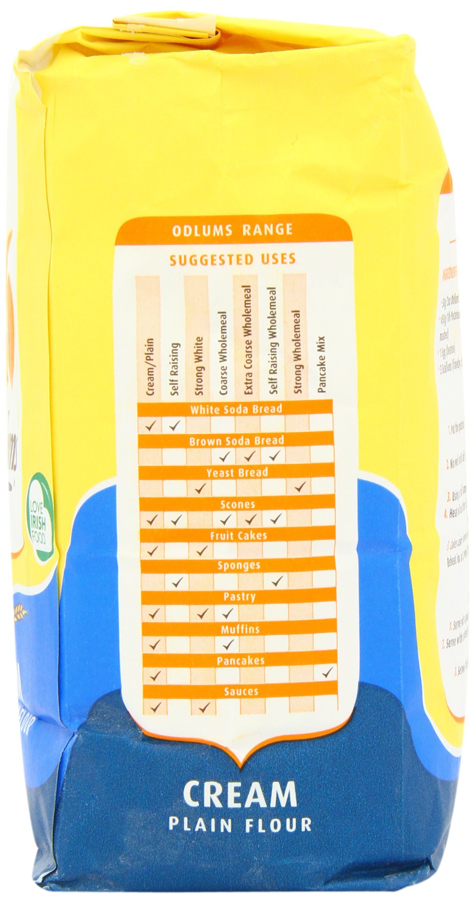 Odlums Irish Plain Cream Flour 1 Kg (Pack of 5) - Premium Baking Flour for Bread, Cakes & Pastries - Ideal for Home Bakers & Professional Chefs