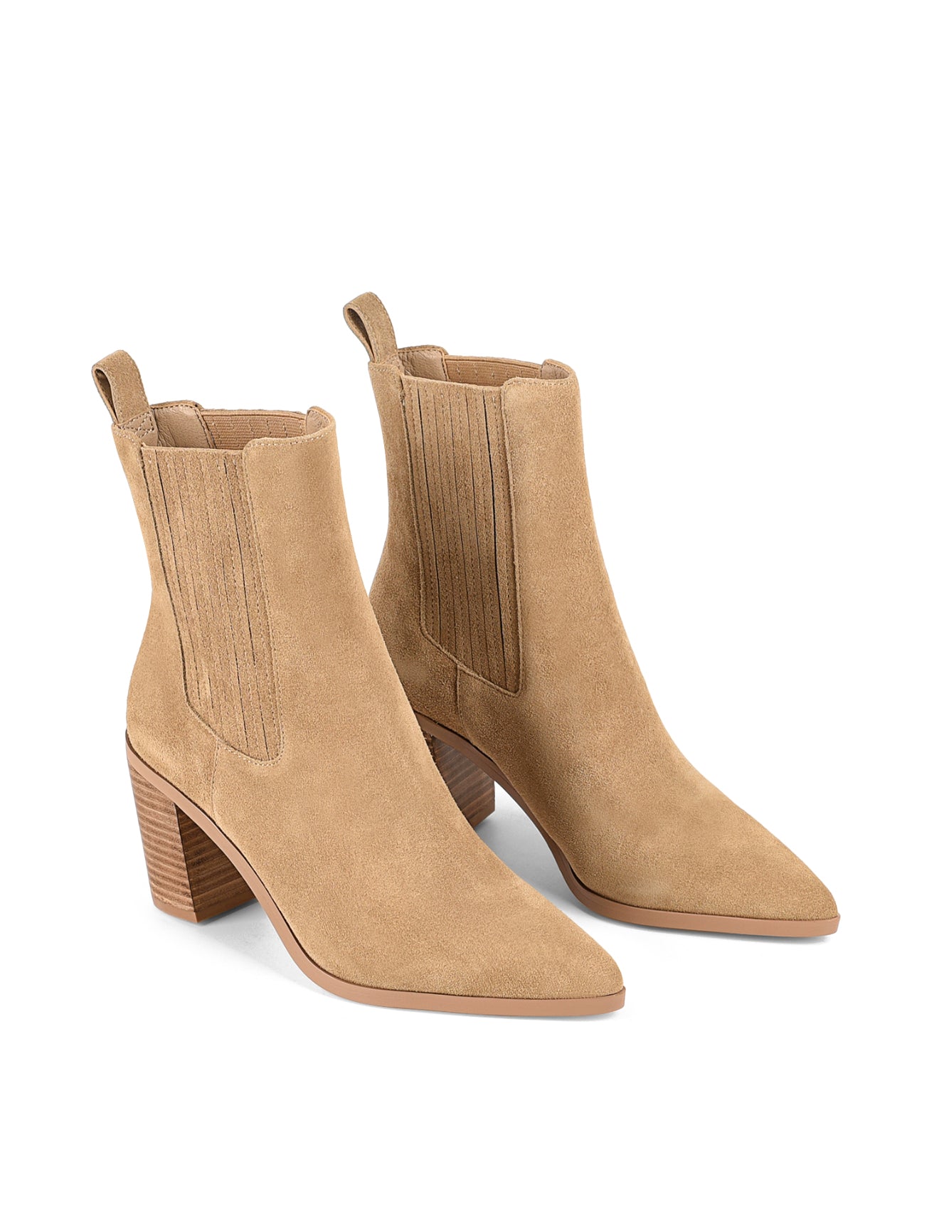 Clancy Women's Taupe Suede Ankle Boots with Gusset - Comfortable Casual & Dress Booties for Fall/Winter, Office, and Date Night