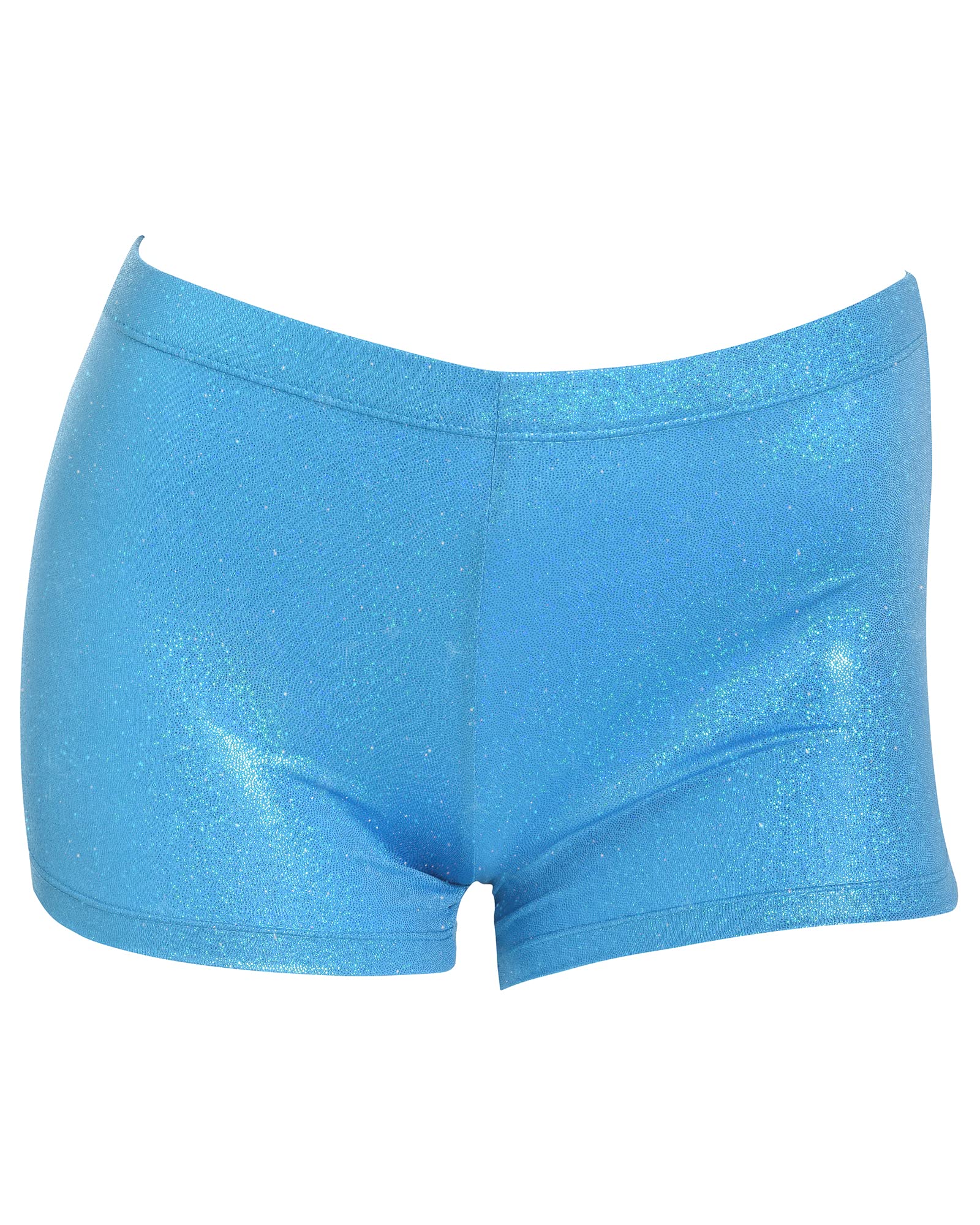 Sparkly Girls Gymnastics Shorts - Stretchy Dance & Tumbling Athletic Shorts for Kids - Black Shiny Workout Shorts - Perfect for Dance Class, Gymnastics Practice & Cheerleading