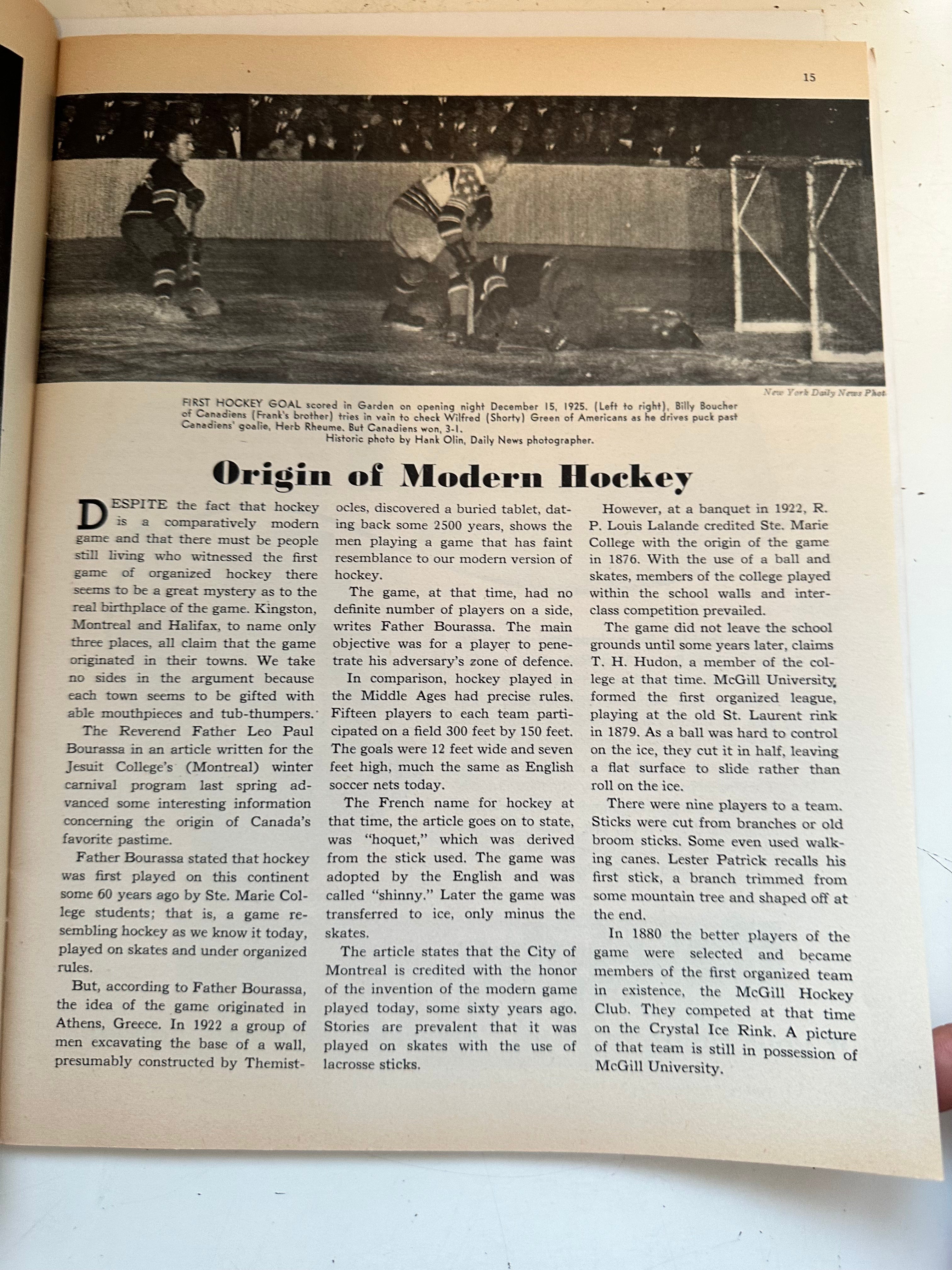 1944 Rangers vs Detroit Original Hockey Game Program - Vintage NHL Collectible for Sports Memorabilia Fans & History Enthusiasts | Perfect for Framing, Display, and Hockey Memorabilia Collections
