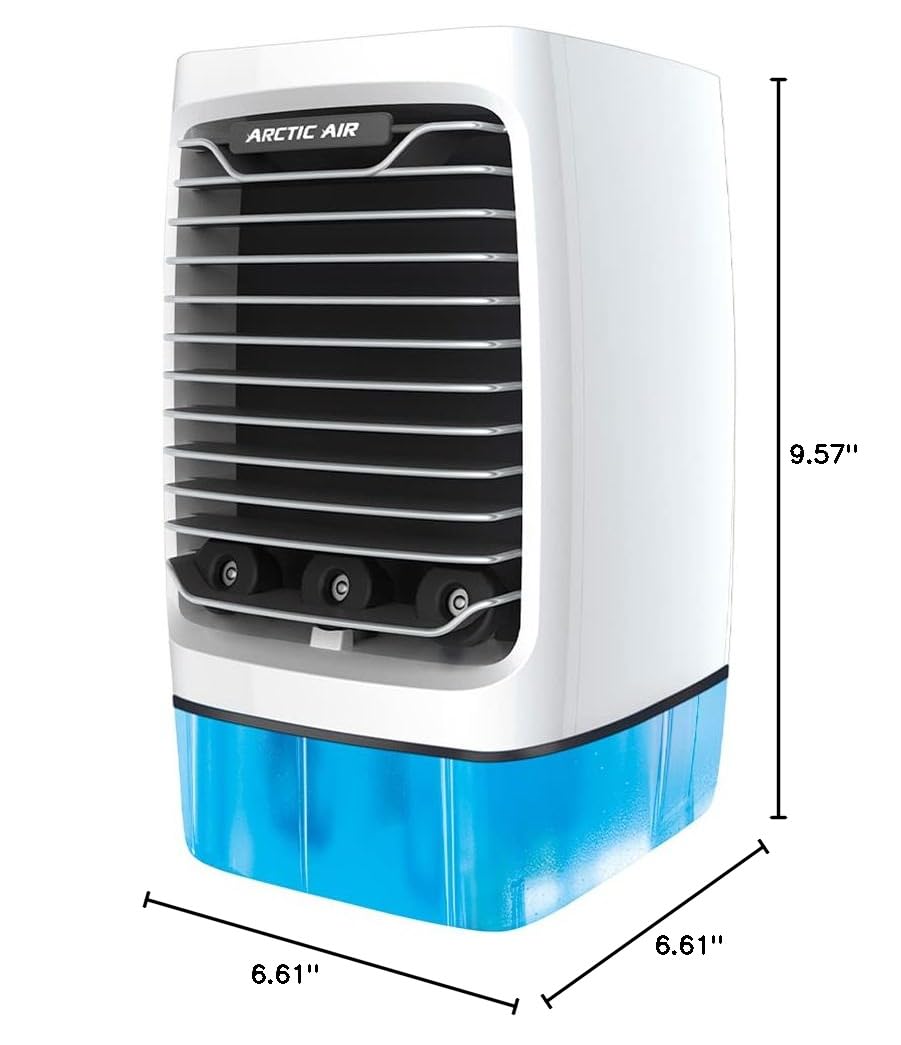 Arctic Air Chill Zone XL Portable Evaporative Air Cooler with Oscillating Fan - 4 Speed Settings, Auto-Off Timer, 16-Hour Cooling - Perfect for Bedroom, Living Room, Office & Outdoor Use - White