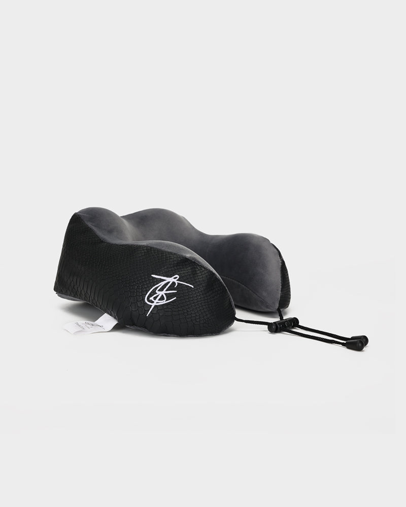 Apollo 1 Travel Neck Pillow & Sleep Mask Set - Black | Memory Foam Support for Airplane, Car & Office Naps | Perfect Gift for Travelers