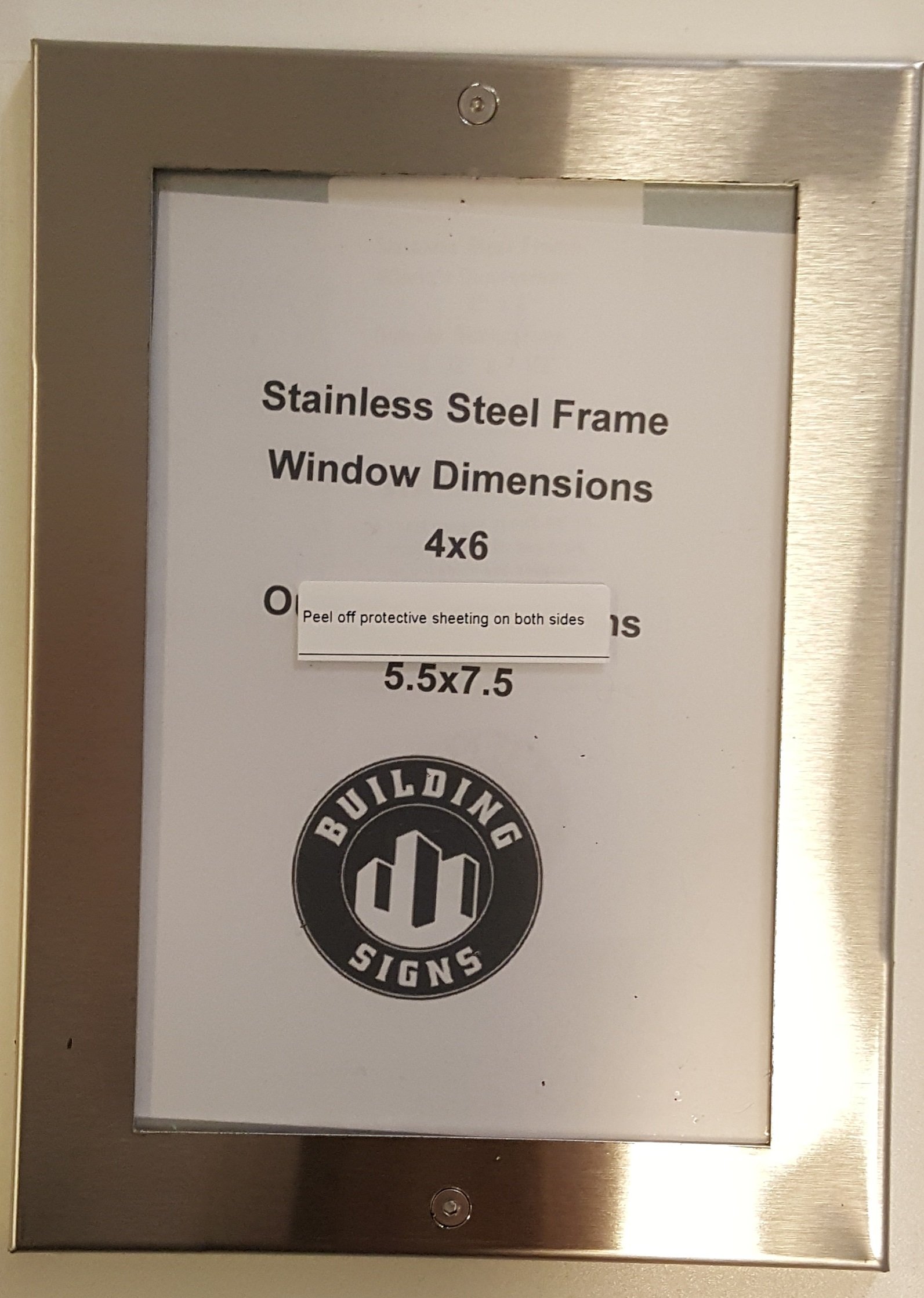 4x6 Heavy Duty Stainless Steel Elevator Permit Frame - Rustproof & Durable for Commercial Buildings, Offices, and Public Spaces