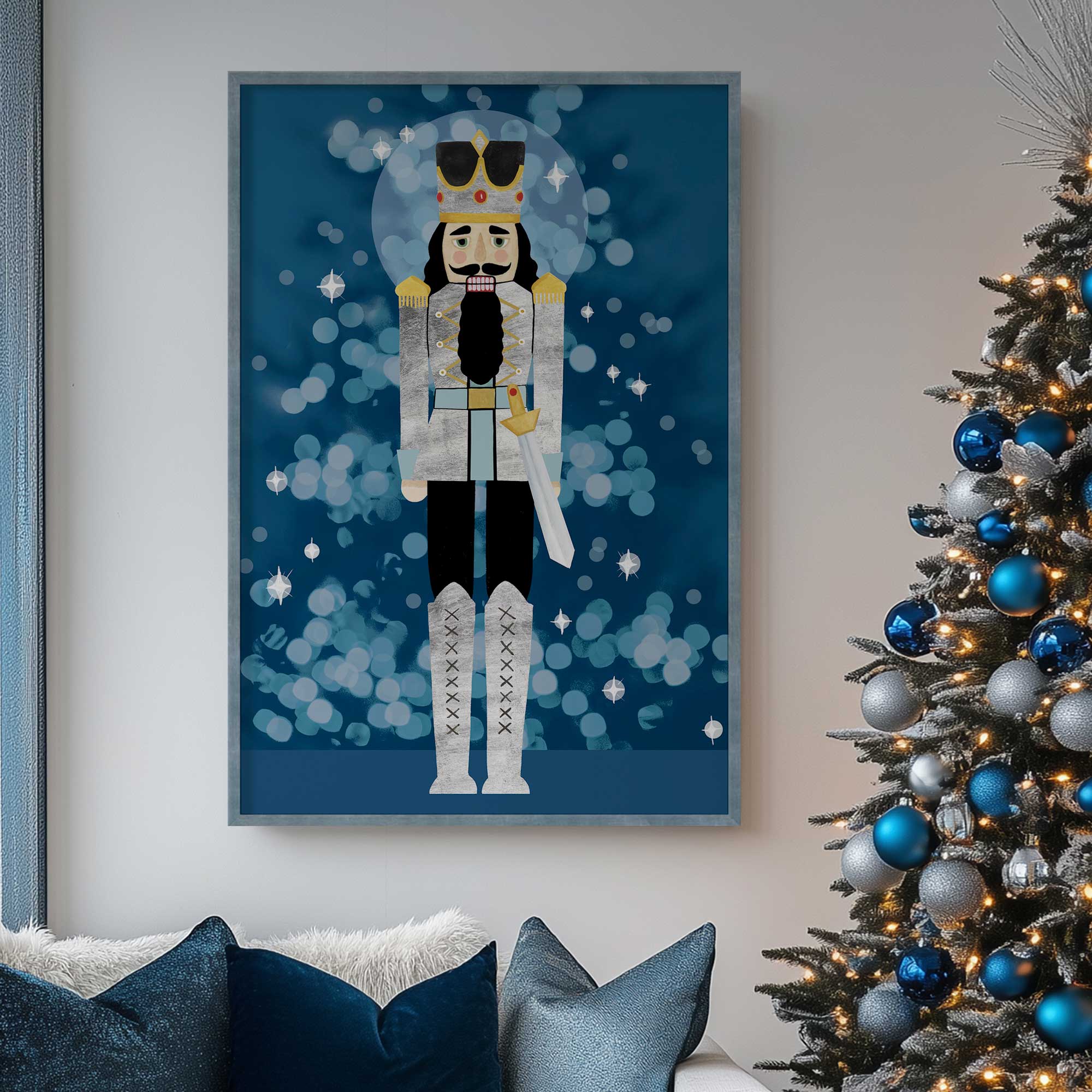 Blue Classic Nutcracker Figurine - Holiday Home Decor, Christmas Tree Ornament & Festive Table Centerpiece for Seasonal Celebrations