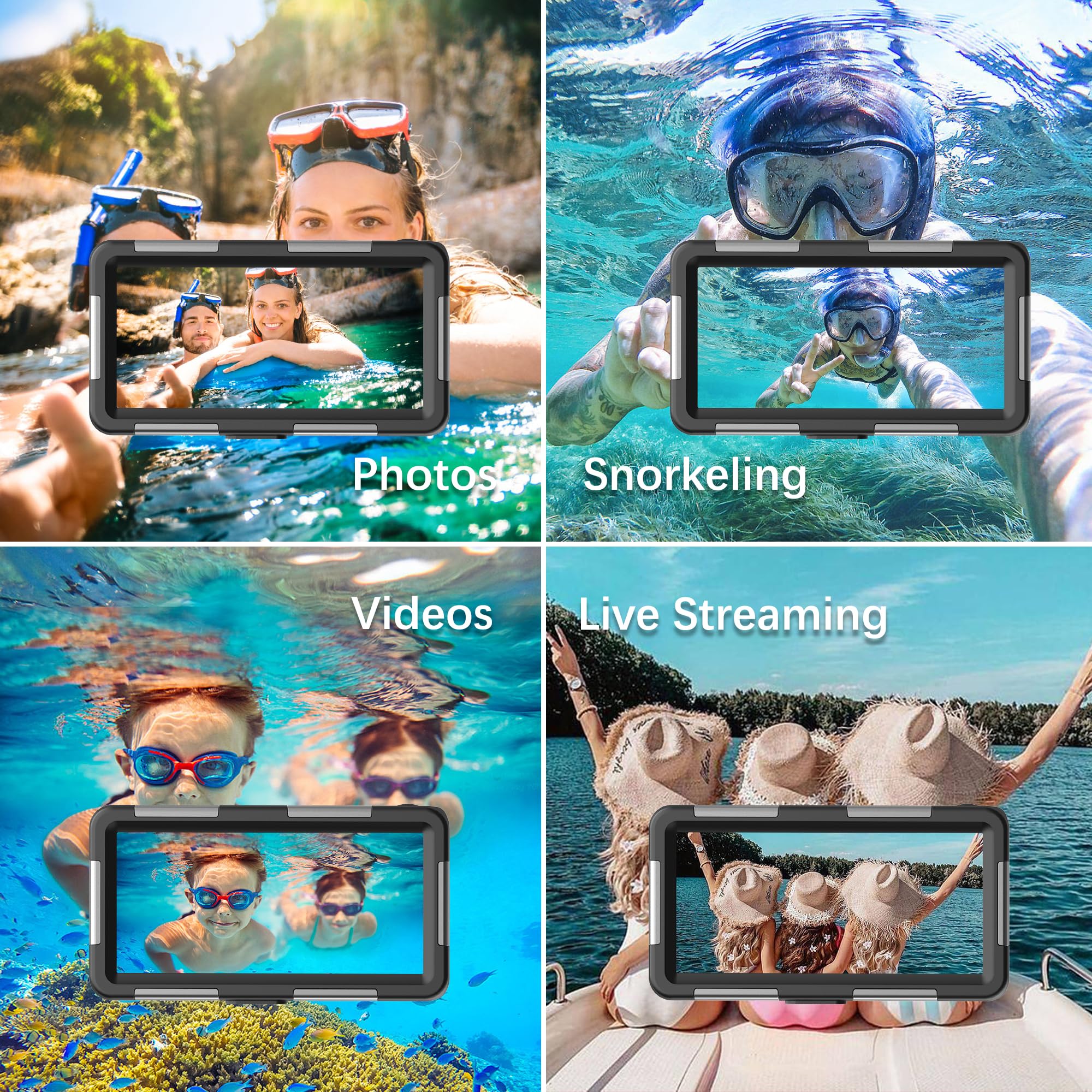 **Universal Waterproof Phone Case for Diving & Snorkeling - Underwater iPhone 16/15/14/13/12/11/Pro Max & Samsung Galaxy S24/S23/S21/Ultra - Purple with Lanyard - Perfect for Scuba, Swimming & Capturing Photos/Videos**