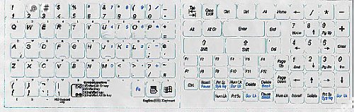 Non-Transparent Grey English US Keyboard Stickers with Extra Keys - Compatible with Laptops, Desktops & Mechanical Keyboards (Perfect for Office, Gaming & Coding)