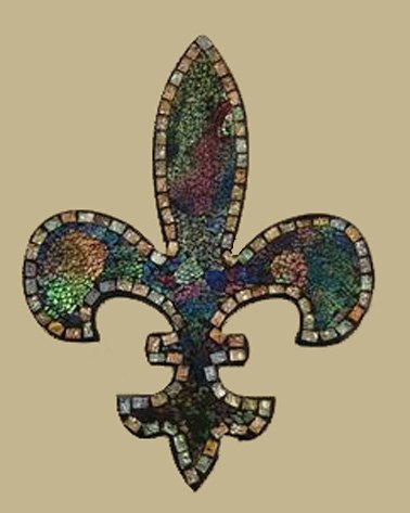 Lulu Decor Mosaic Wall Plaque - Fleur De Lis Design, Housewarming Gift for Home Decor