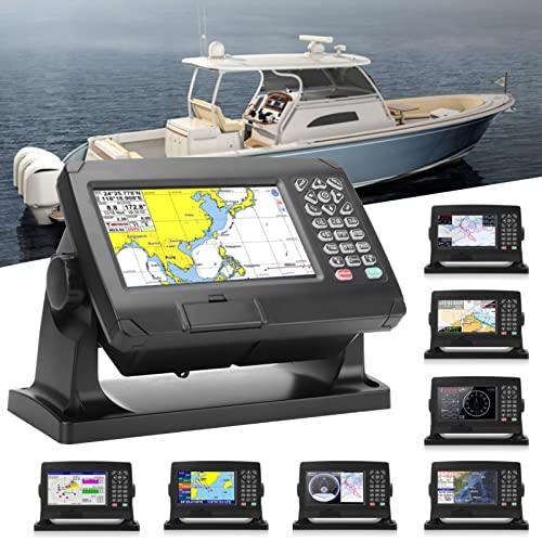 Marine GPS Chart Plotter with AIS Transponder & GNSS Antenna | Dual Map System | IPX6 Waterproof Satellite Navigator for Boats | Perfect for Offshore Fishing, Yachting & Marine Navigation