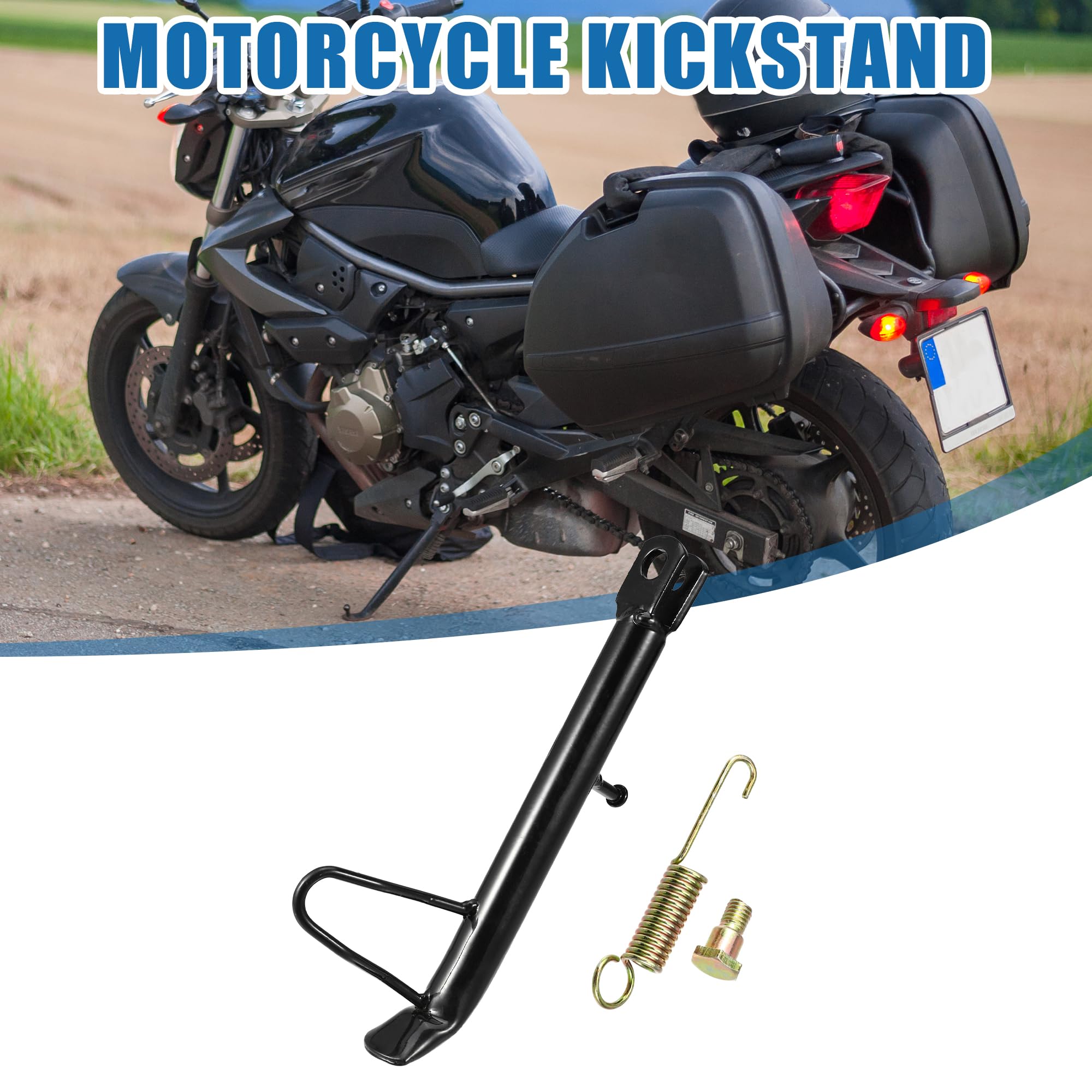 24cm Motorcycle Kickstand - Non-Slip Iron Side Stand for Secure Parking