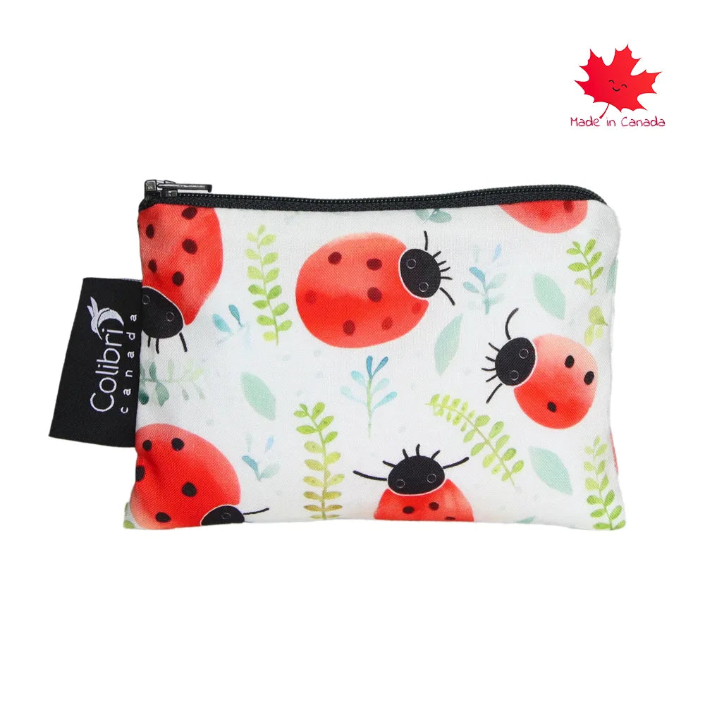 Colibri Small Reusable Snack Bags - Eco-Friendly Food Storage for Kids Lunch, Snacks & Travel | Ladybug Print Design | Perfect for School, Picnics & On-the-Go