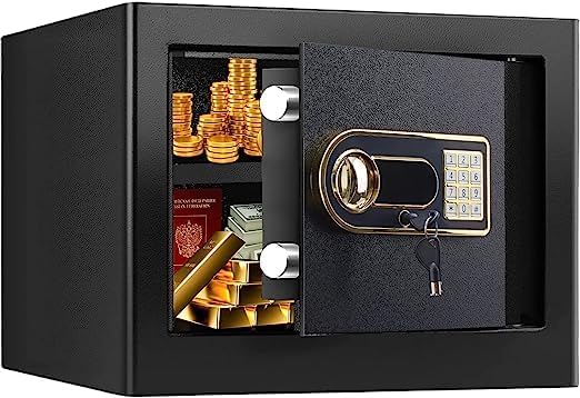 Fireproof Money Box with Digital Security Lock - Cash & Jewelry Storage Safe for Home & Office - Secure Money Holder for Emergency Savings & Valuables