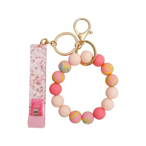 Silicone Beaded Acrylic ATM Card Keychain for Women - Credit Card Grabber with Long Nails, Card Puller Keychain Wristlet - Perfect for Easy ATM Access, Key Organization & Stylish Everyday Carry
