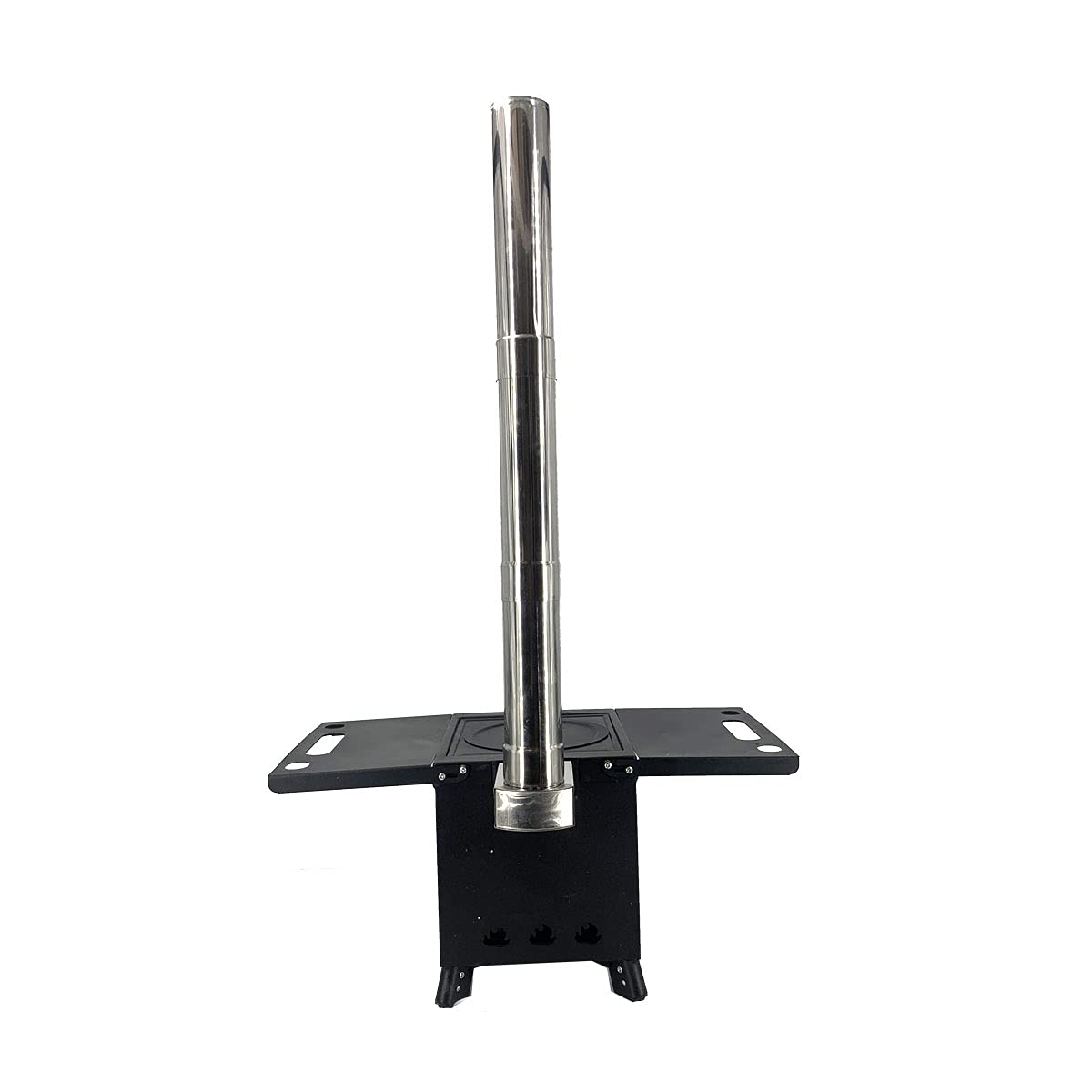 Portable Wood Burning Stove for Camping - Outdoor Tent Stove with Chimney Pipe, Side Racks & Viewing Window - Multi-Fuel Heater & Cooker for Tents, Cabins, Hunting Shelters (Perfect for Winter Camping & Emergency Heating)