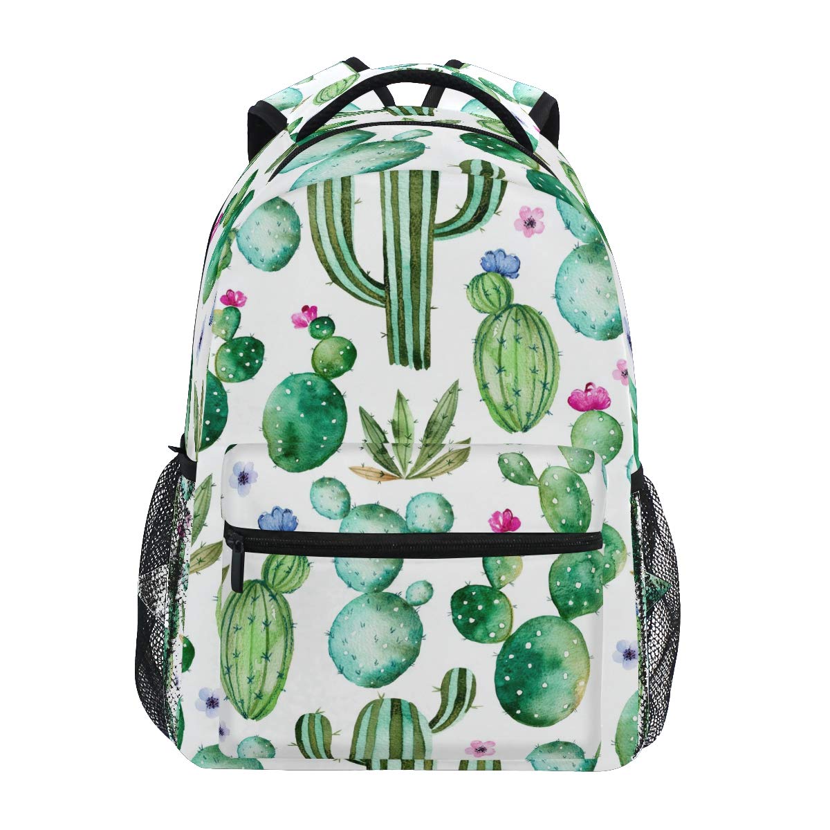 AUUXVA Waterproof Backpack - Large Cactus Flower Pattern School Bag for Students, Kids & Teens | Durable Laptop Daypack for Boys & Girls | Perfect for School, Travel & Outdoor Adventures