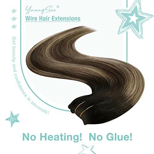 Premium 100% Human Hair Wire Hair Extensions for Women - Clip-In, Heat Resistant, Natural Look for Daily Styling & Special Occasions