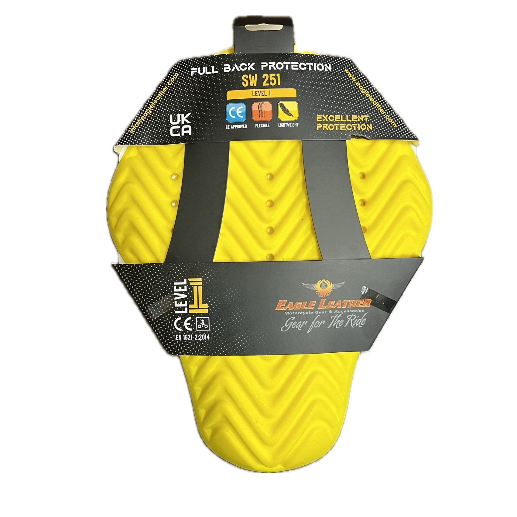 Eagle Leather CE Level 1 Motorcycle Back Protector - High Impact Protection for Riders - Perfect for Street Bikes, Cruisers & Touring