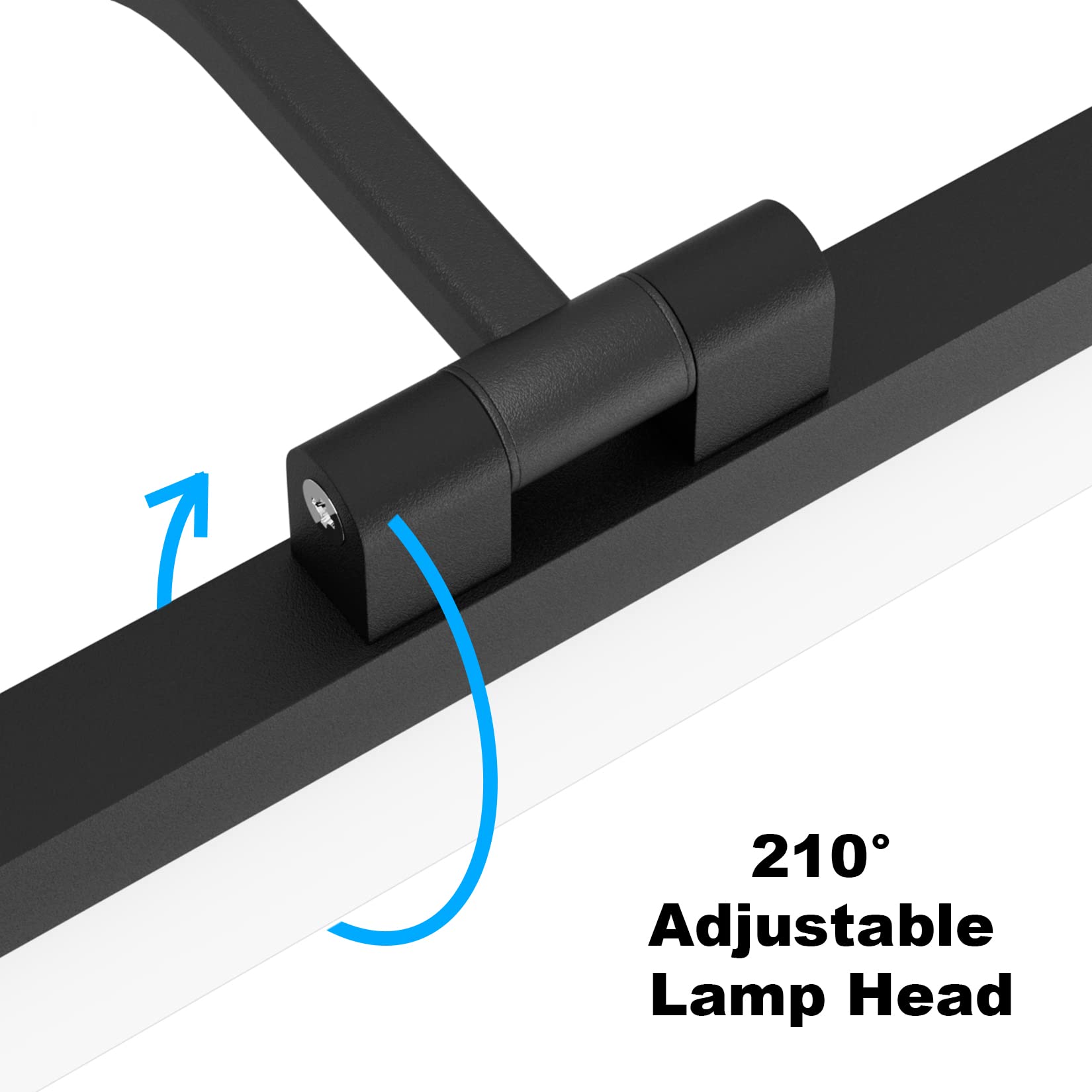 Tipace 24 Inch Modern LED Black Bathroom Vanity Light - Adjustable Rotatable Mirror Lighting Fixture, Cool White 6000K - Perfect for Bathroom Makeup, Shaving & Grooming Areas