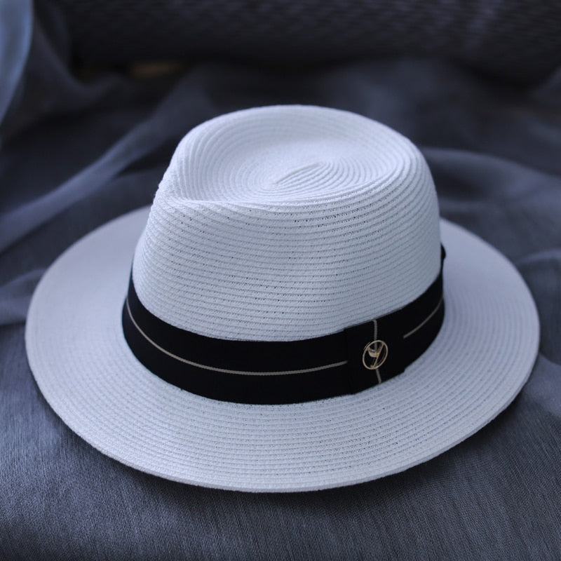 Stylish Natural Panama Straw Hat for Women & Men - Wide Brim Summer Beach Sun Hat with UV Protection - Perfect for Vacations, Outdoor Activities & Birthday Gifts